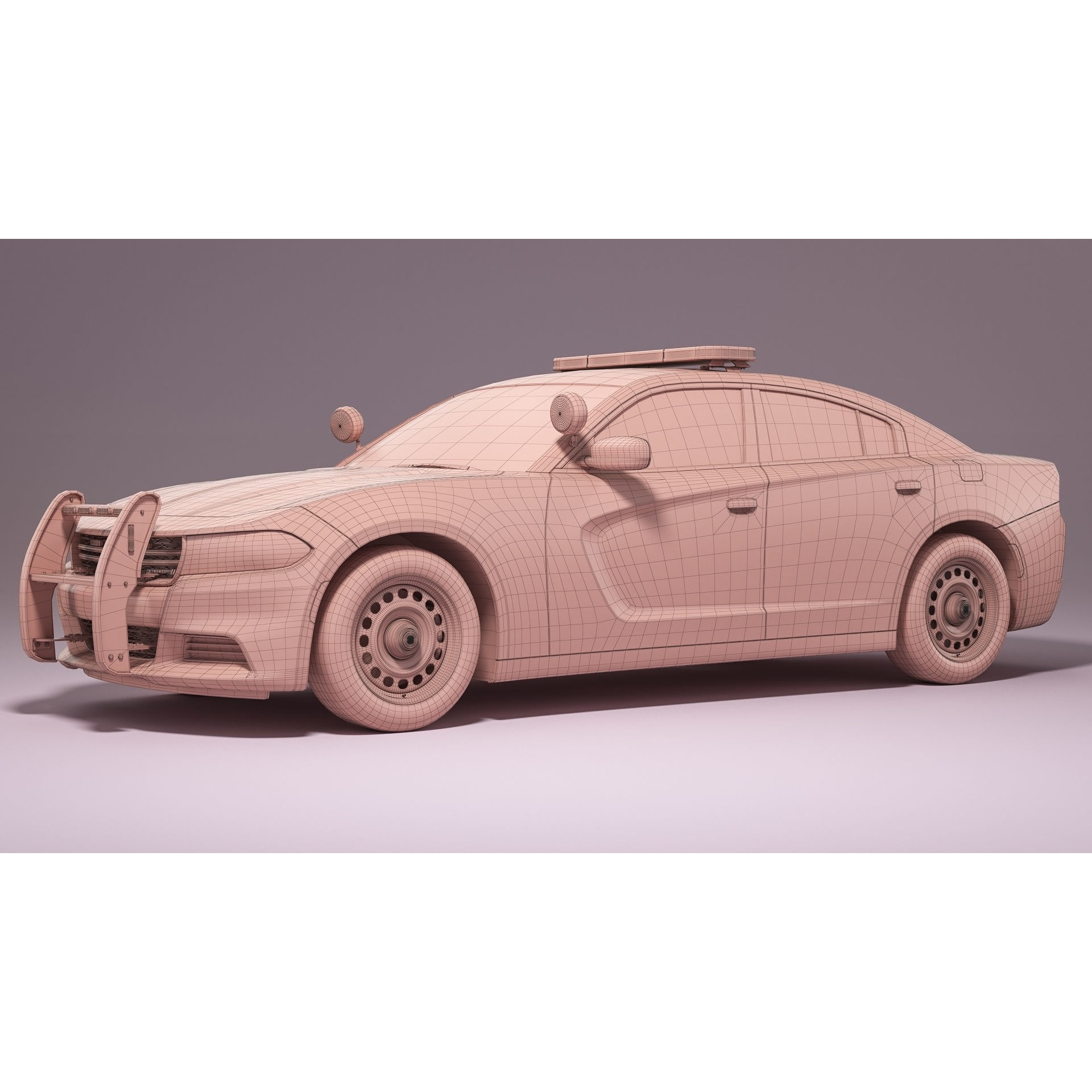 Dodge Charger Police - Game-Ready 3D Model - View 23
