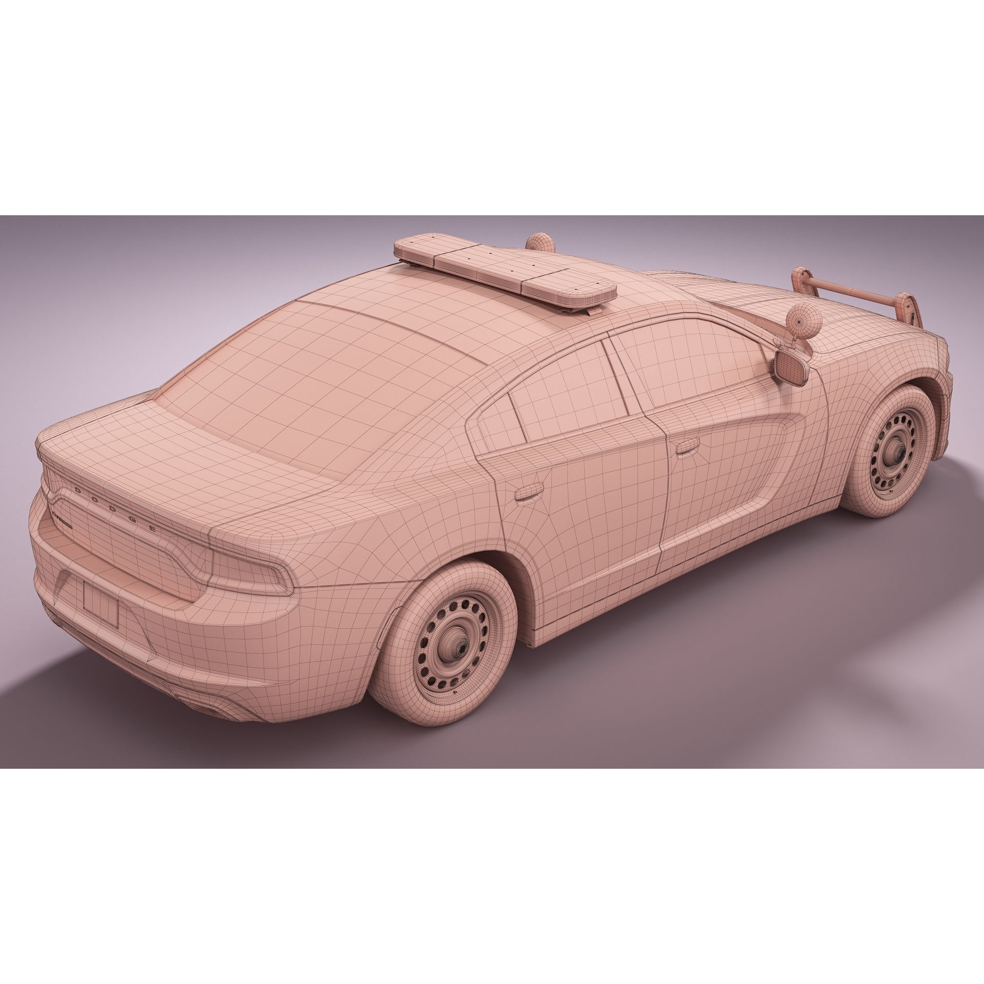 Dodge Charger Police - Game-Ready 3D Model - View 24