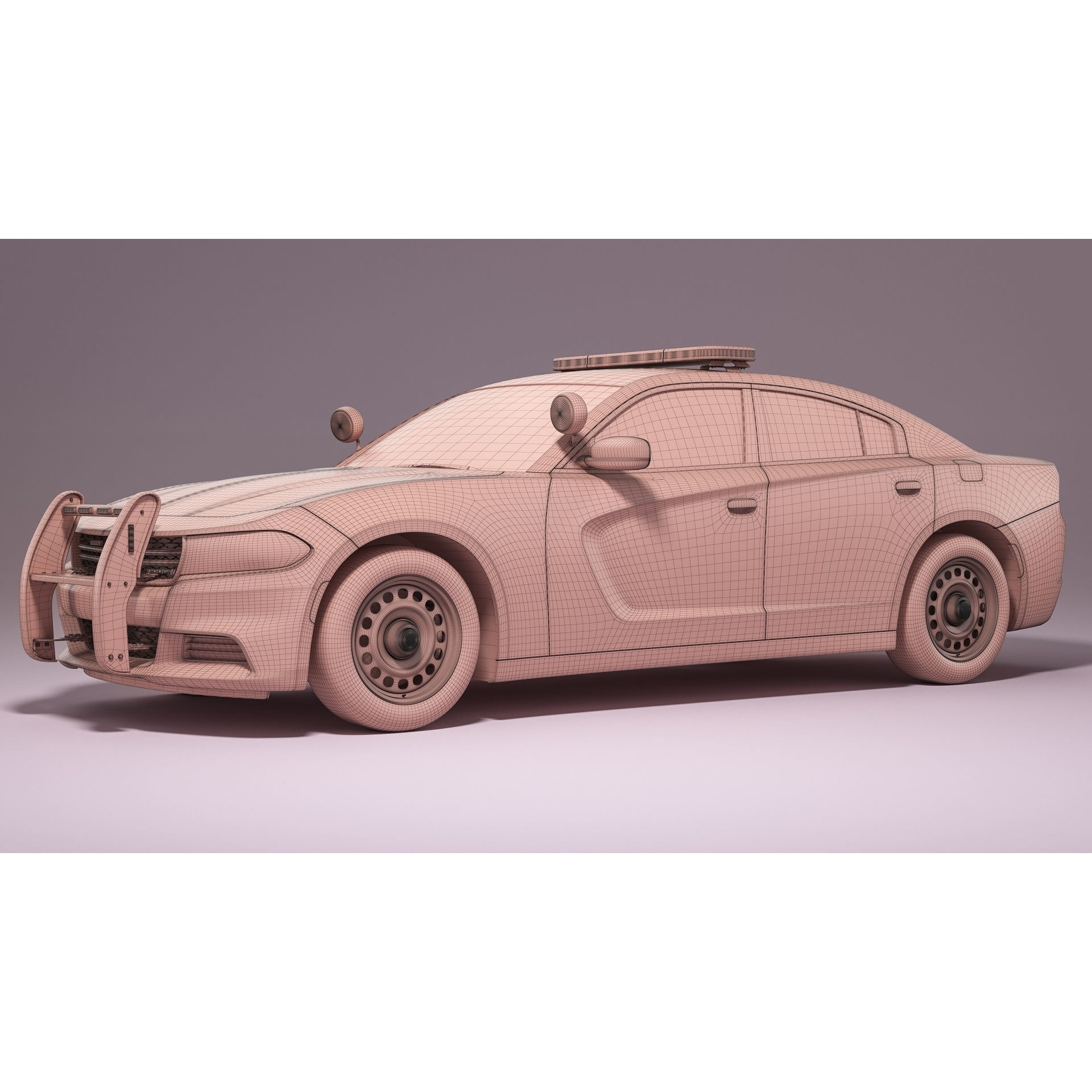 Dodge Charger Police - Game-Ready 3D Model - View 25