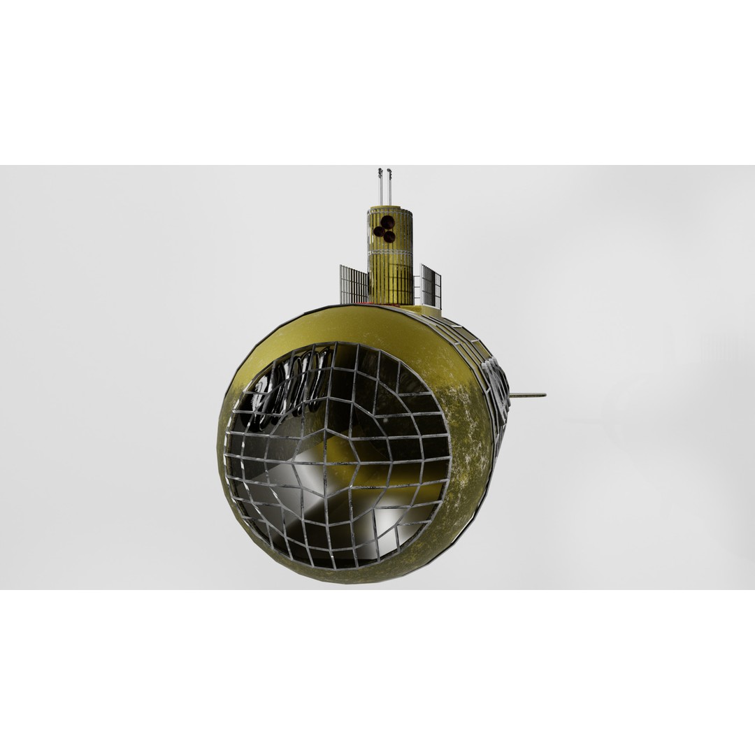 Small Explorer Submarine 3D Model – Low Poly Game Asset, FBX - View 12