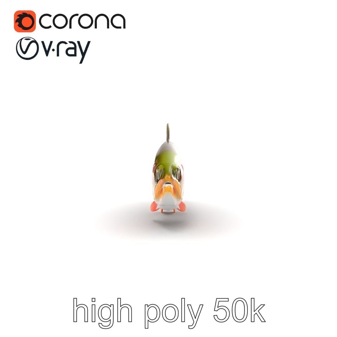 Lahontan Cutthroat Trout 3D Model – Lifelike Low Poly Game Asset, FBX - View 23