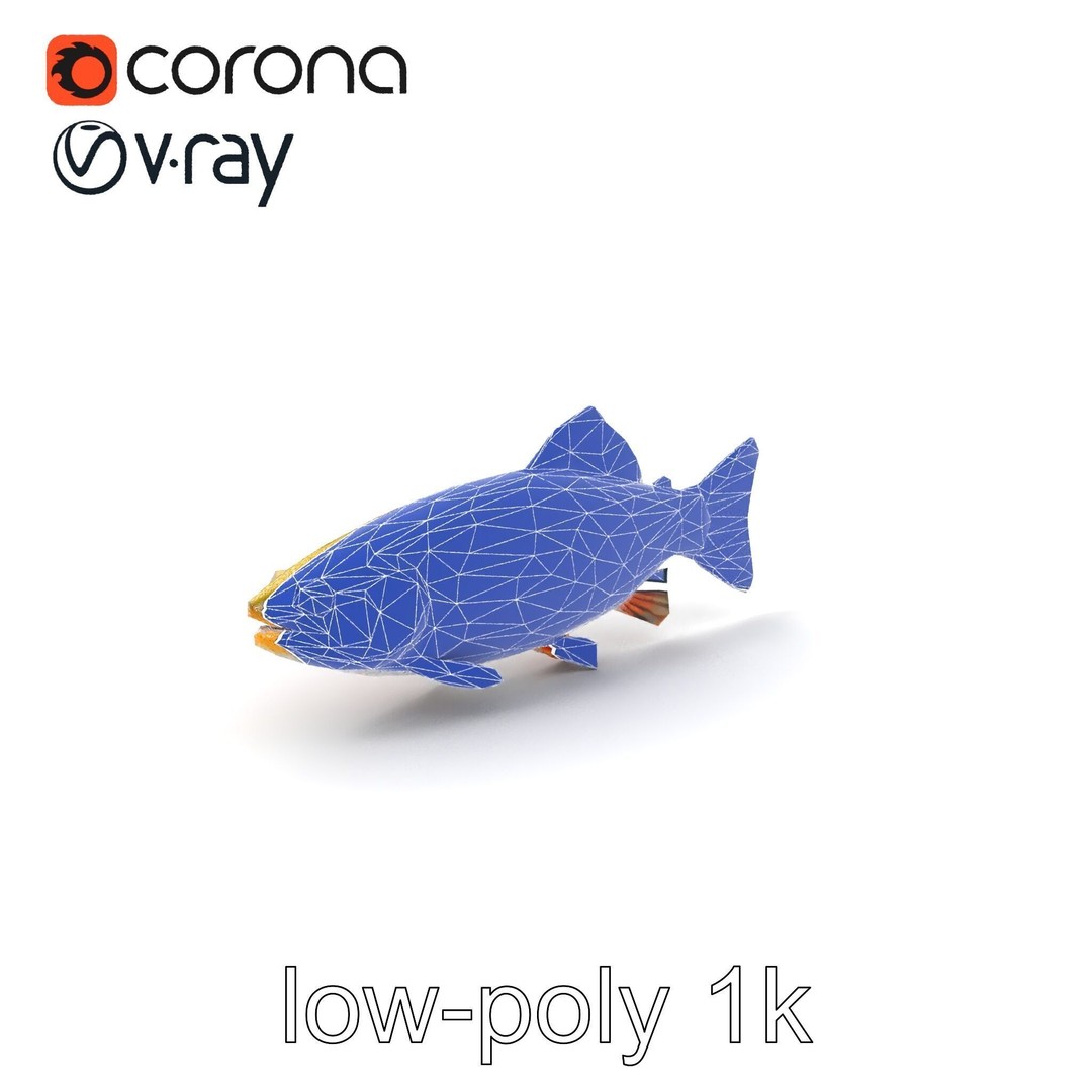 Lahontan Cutthroat Trout 3D Model – Lifelike Low Poly Game Asset, FBX - View 8