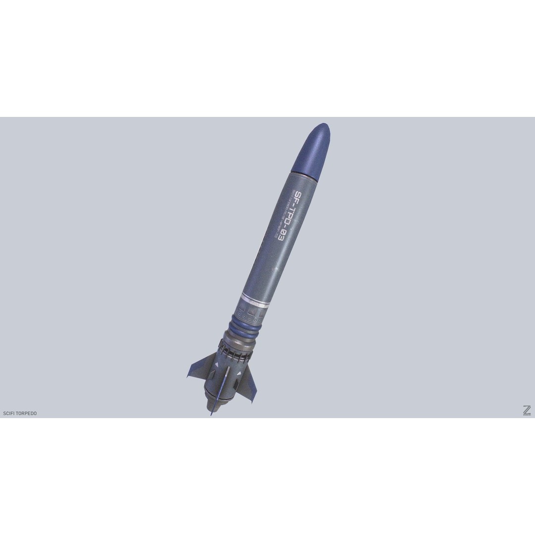 Sci-Fi Torpedo 3D Model – Low Poly Game Asset, FBX, OBJ - View 10