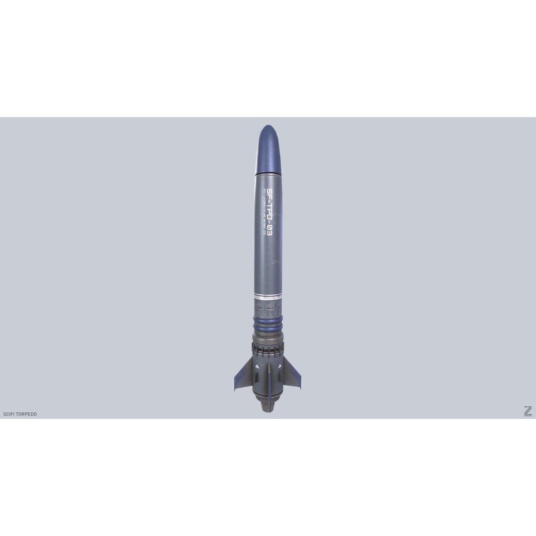 Sci-Fi Torpedo 3D Model – Low Poly Game Asset, FBX, OBJ - View 6