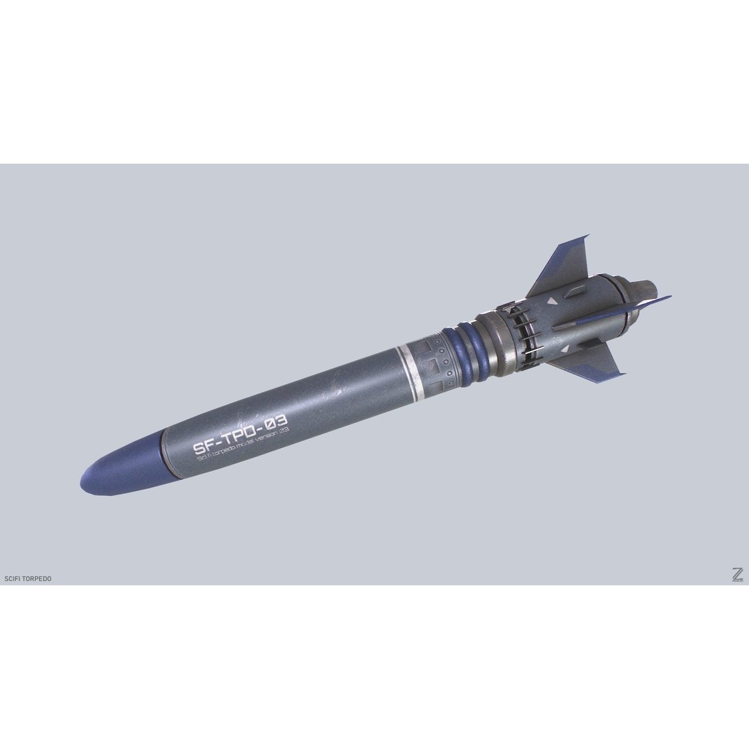 Sci-Fi Torpedo 3D Model – Low Poly Game Asset, FBX, OBJ - View 7