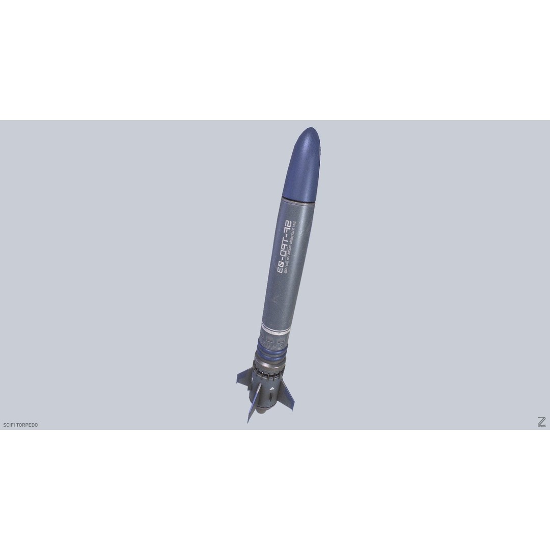 Sci-Fi Torpedo 3D Model – Low Poly Game Asset, FBX, OBJ - View 8