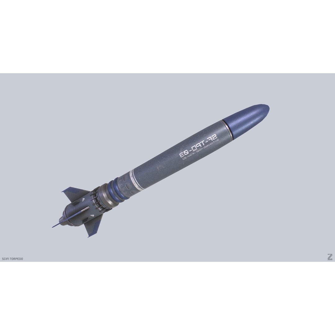 Sci-Fi Torpedo 3D Model – Low Poly Game Asset, FBX, OBJ - View 9