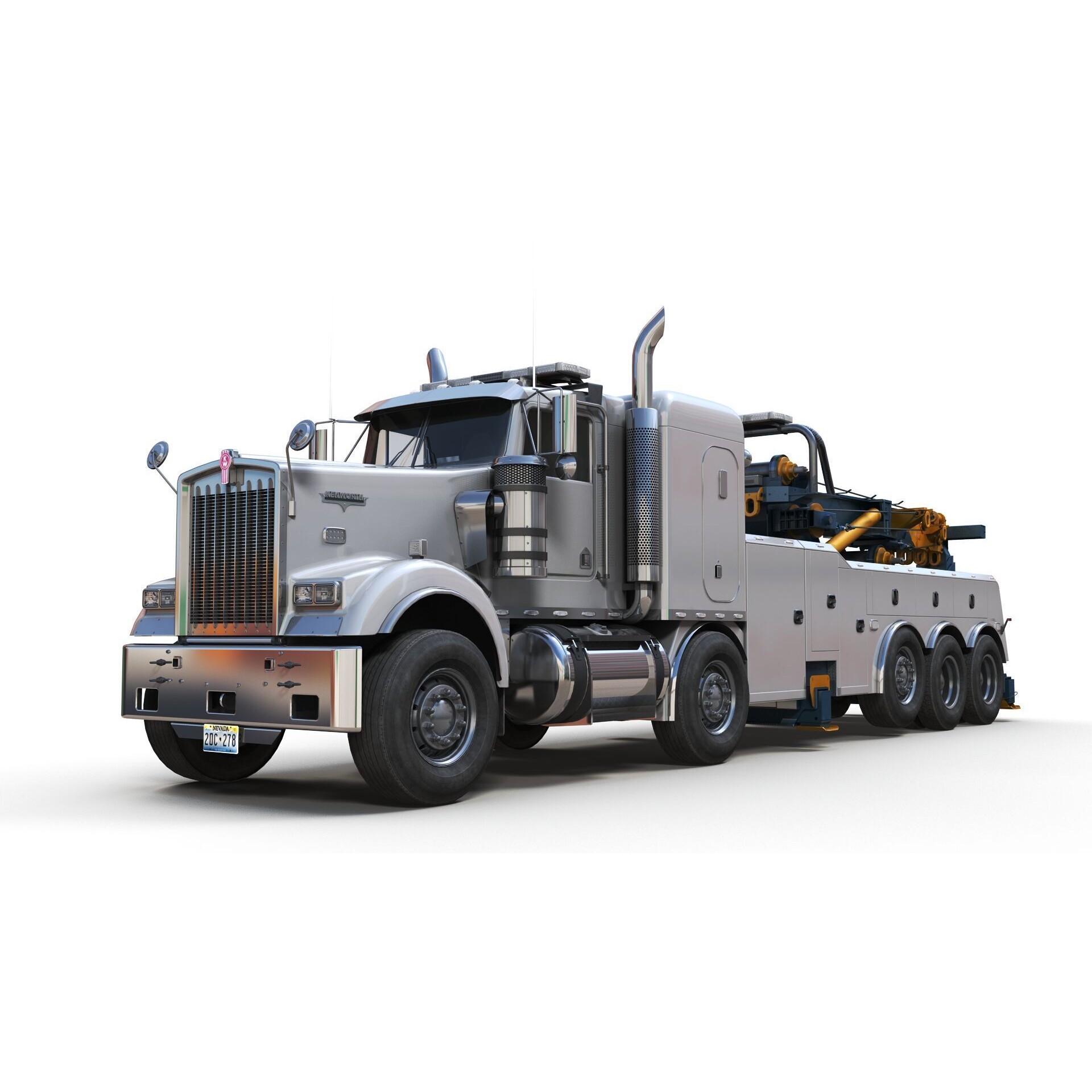 Tweensteer Kenworth W900 Wrecker - Low-Poly Game-Ready 3D Model - View 10