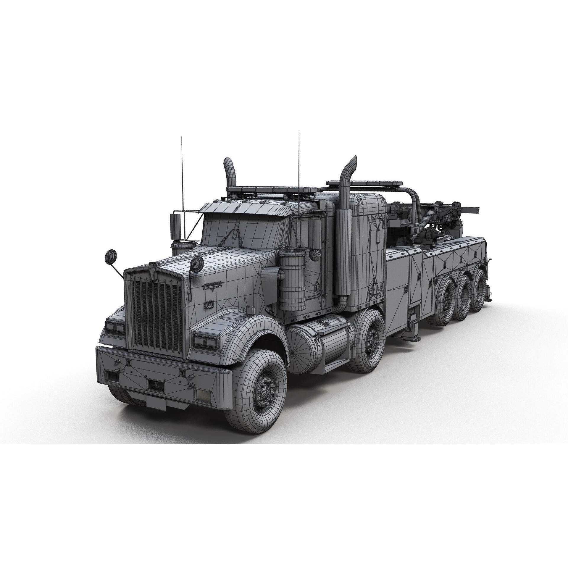 Tweensteer Kenworth W900 Wrecker - Low-Poly Game-Ready 3D Model - View 11