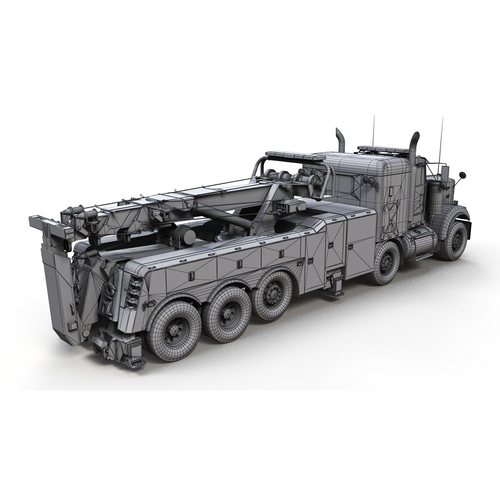 Tweensteer Kenworth W900 Wrecker - Low-Poly Game-Ready 3D Model - View 12