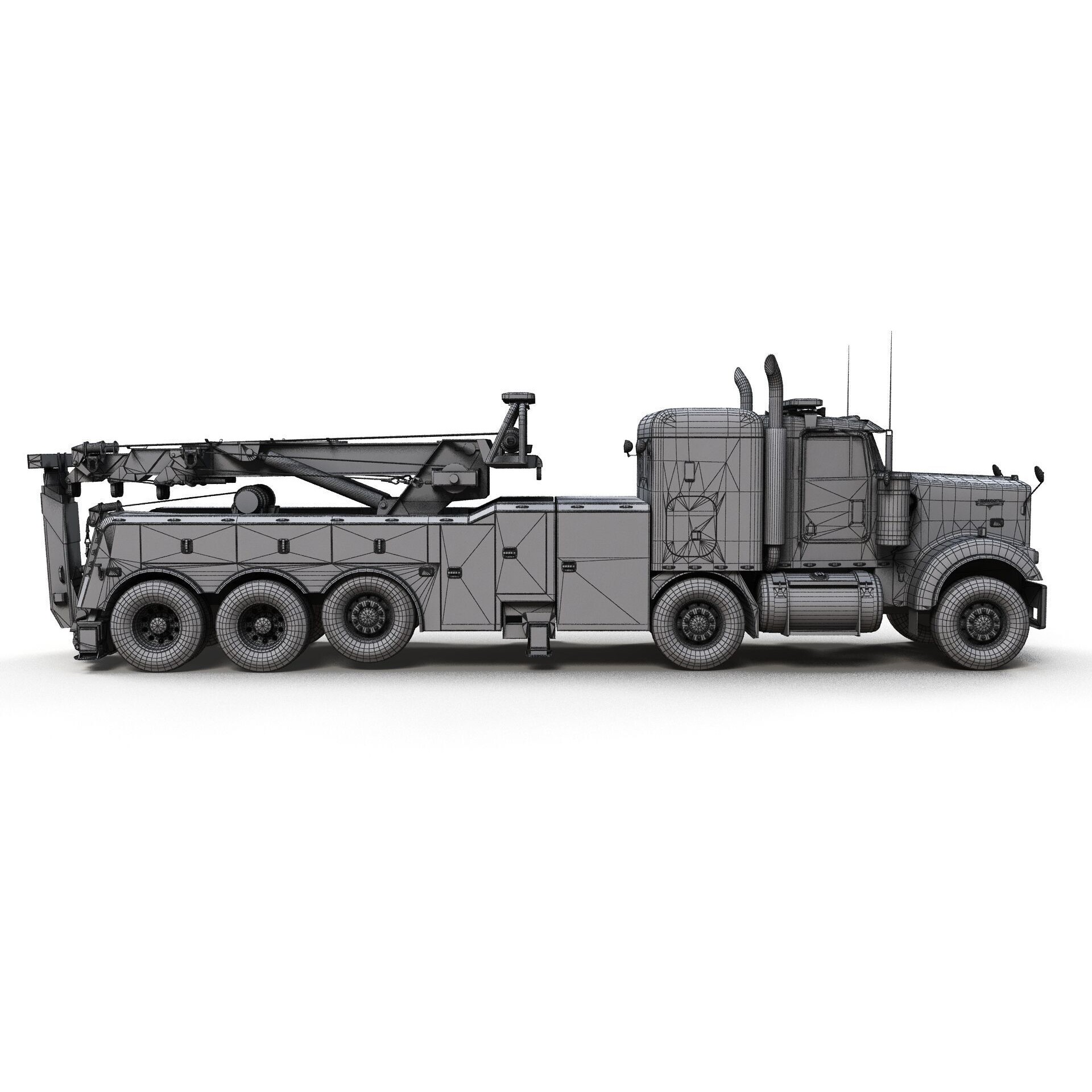 Tweensteer Kenworth W900 Wrecker - Low-Poly Game-Ready 3D Model - View 13