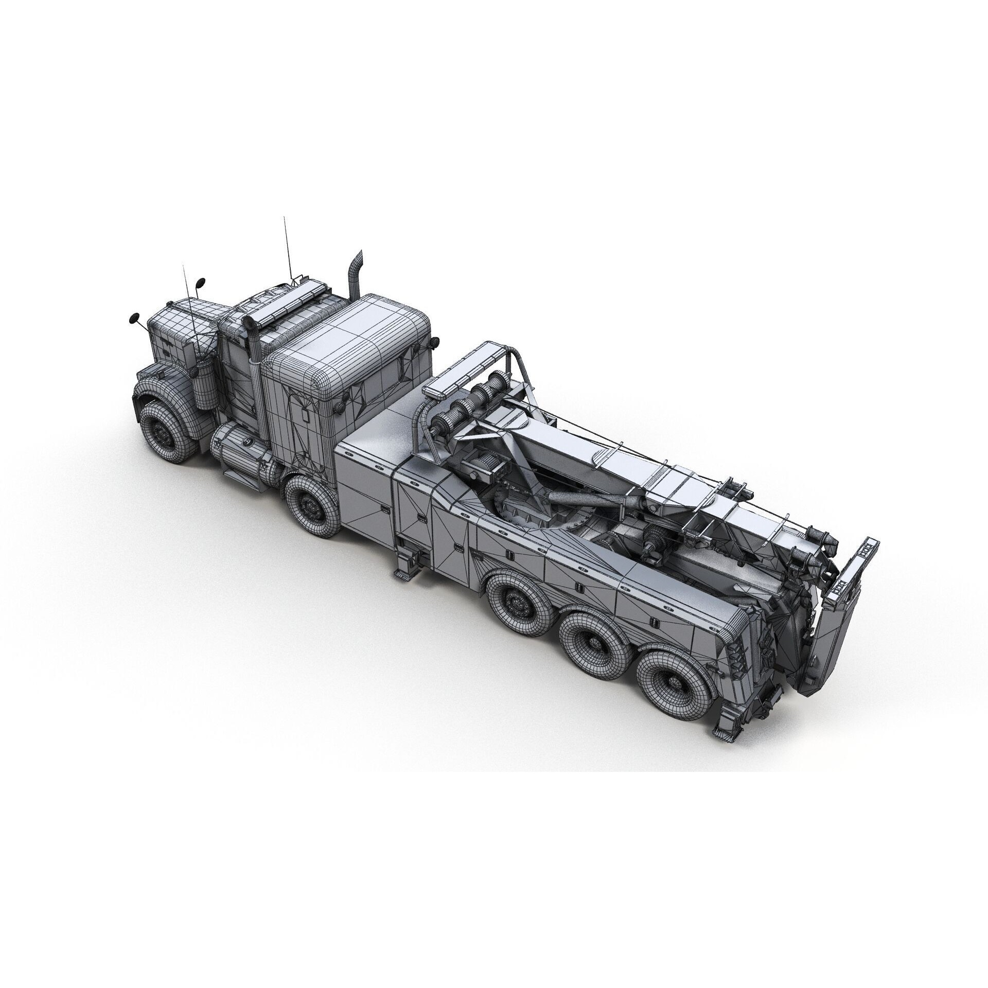 Tweensteer Kenworth W900 Wrecker - Low-Poly Game-Ready 3D Model - View 14