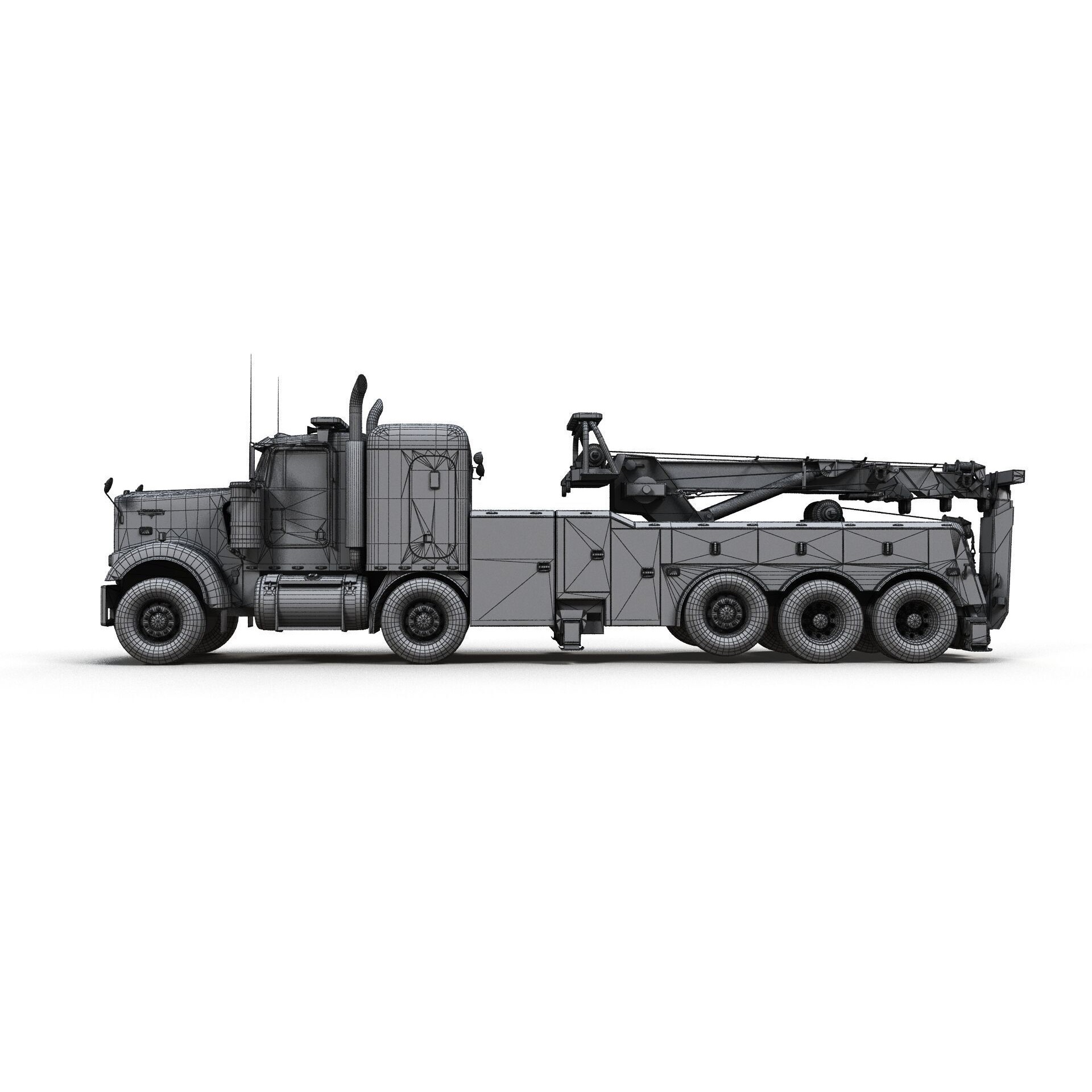 Tweensteer Kenworth W900 Wrecker - Low-Poly Game-Ready 3D Model - View 15