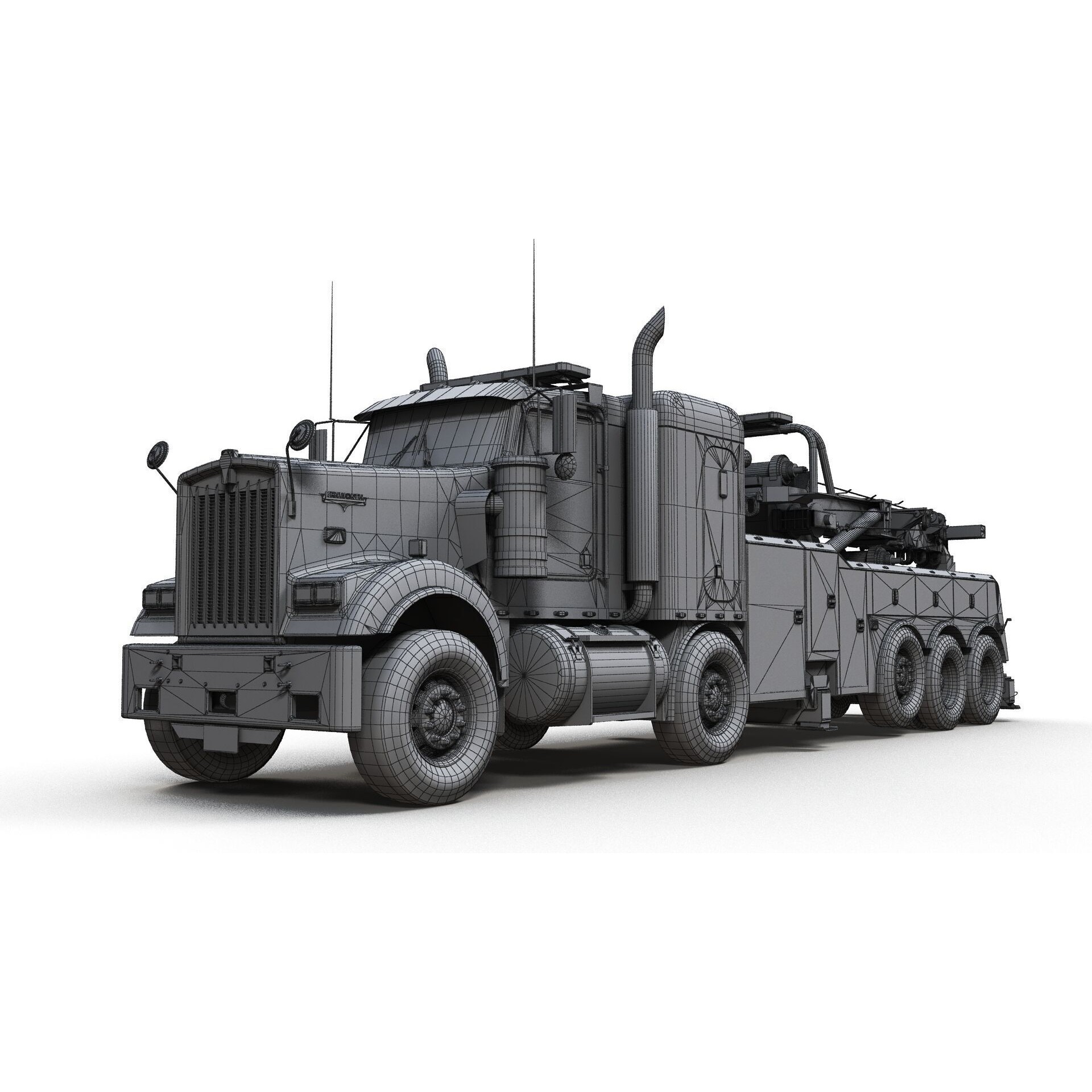 Tweensteer Kenworth W900 Wrecker - Low-Poly Game-Ready 3D Model - View 18