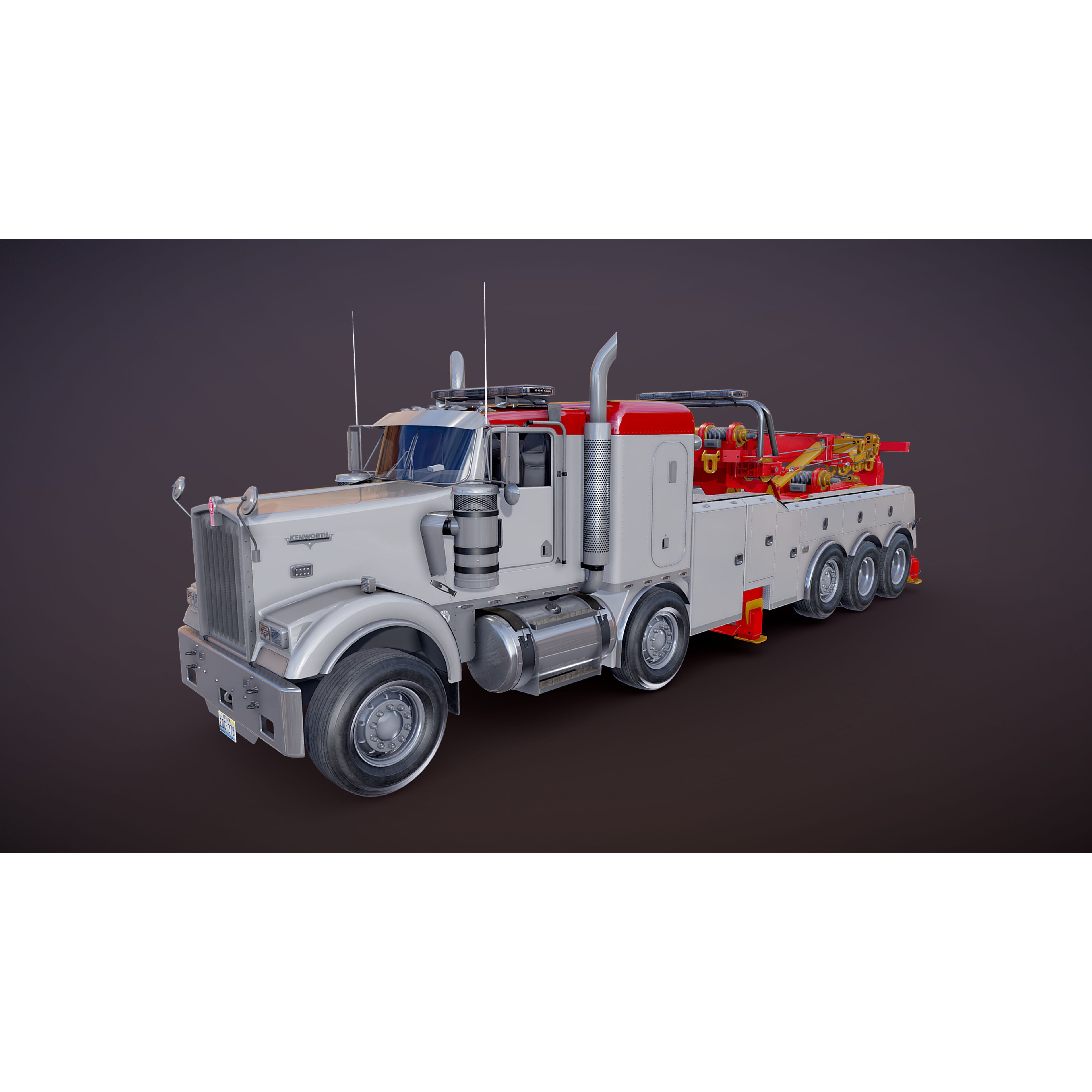 Tweensteer Kenworth W900 Wrecker - Low-Poly Game-Ready 3D Model - View 19