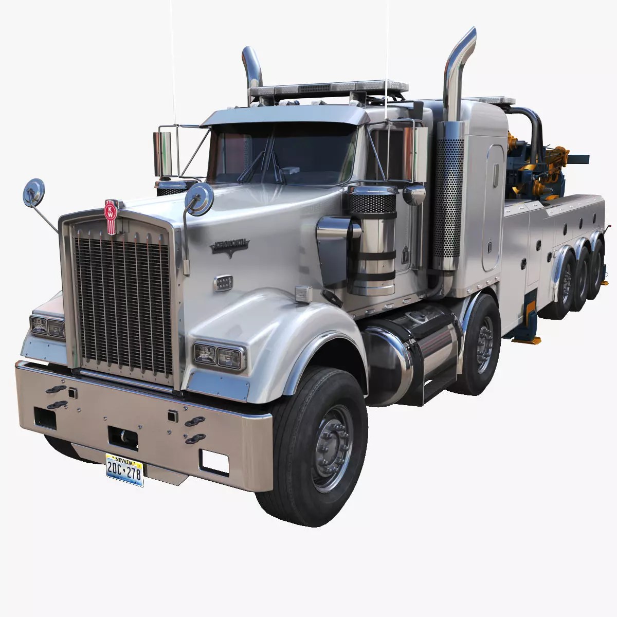 Tweensteer Kenworth W900 Wrecker - Low-Poly Game-Ready 3D Model - View 2