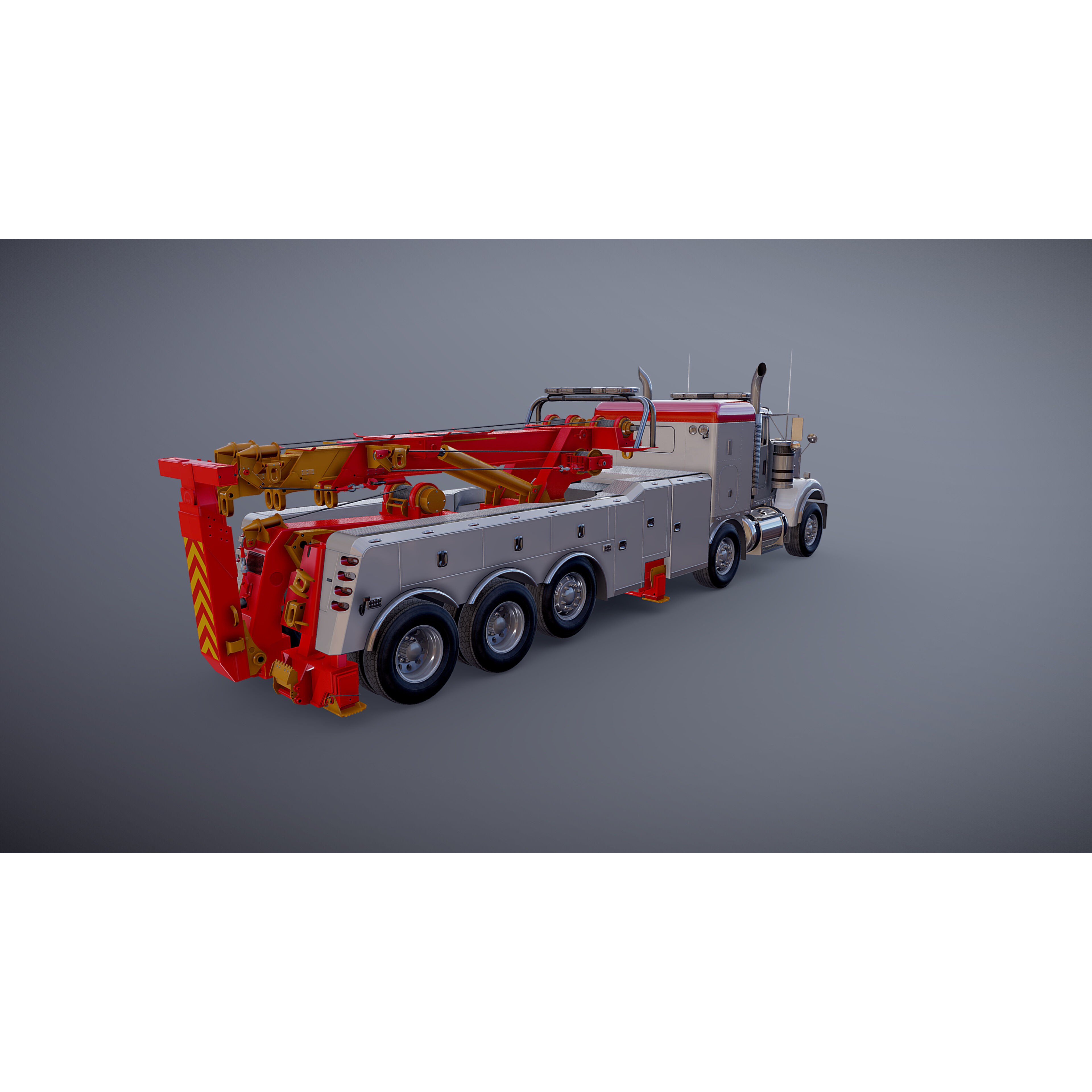 Tweensteer Kenworth W900 Wrecker - Low-Poly Game-Ready 3D Model - View 20