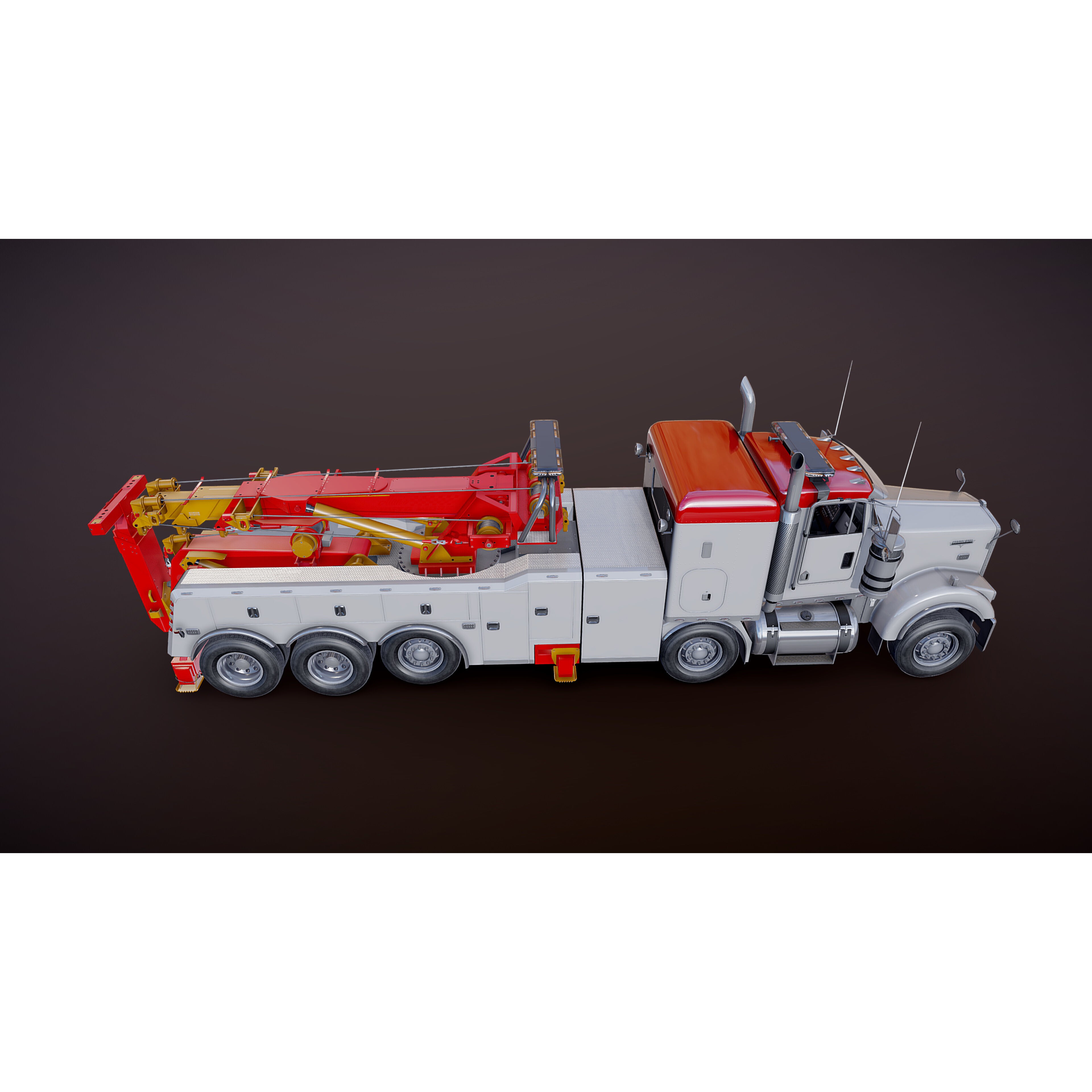 Tweensteer Kenworth W900 Wrecker - Low-Poly Game-Ready 3D Model - View 21