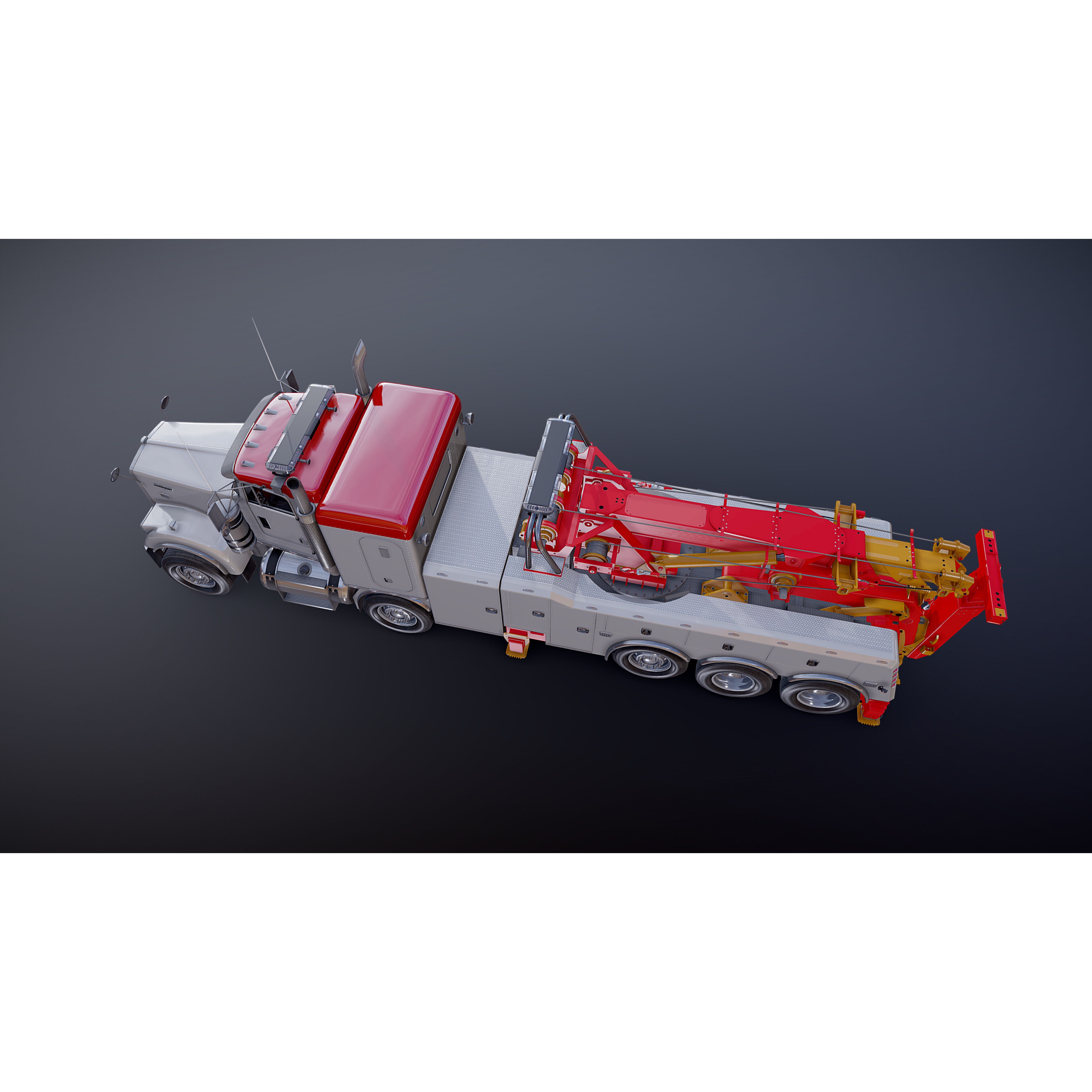 Tweensteer Kenworth W900 Wrecker - Low-Poly Game-Ready 3D Model - View 22