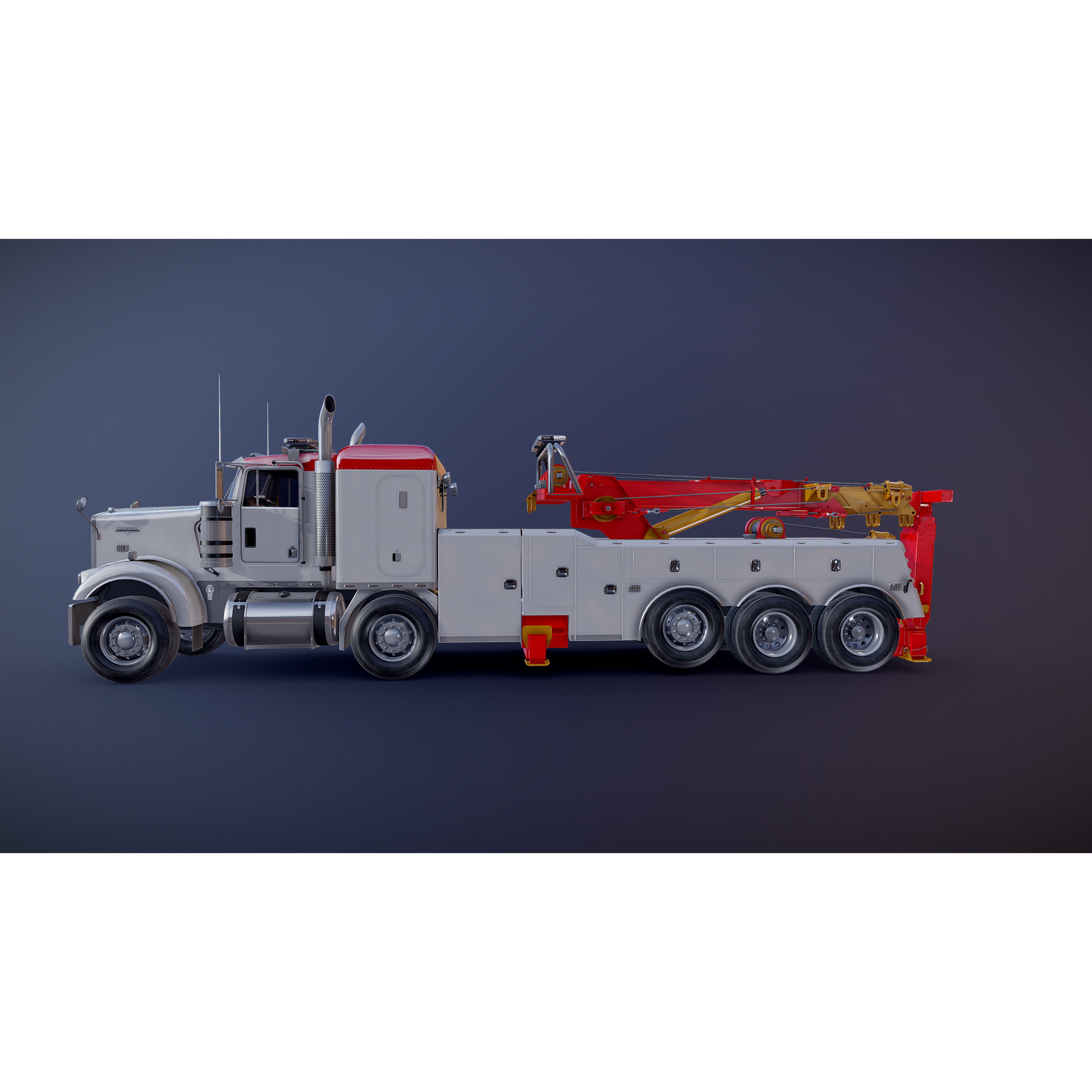 Tweensteer Kenworth W900 Wrecker - Low-Poly Game-Ready 3D Model - View 23