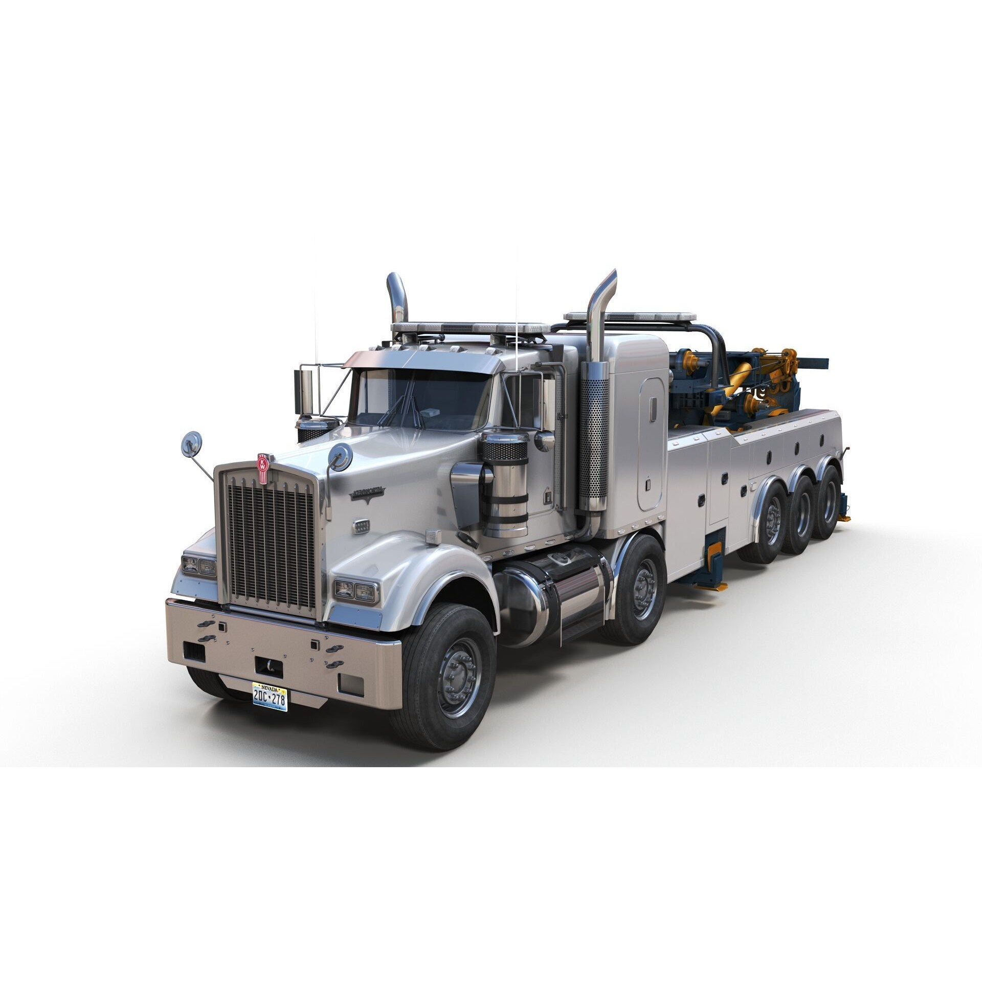 Tweensteer Kenworth W900 Wrecker - Low-Poly Game-Ready 3D Model - View 3