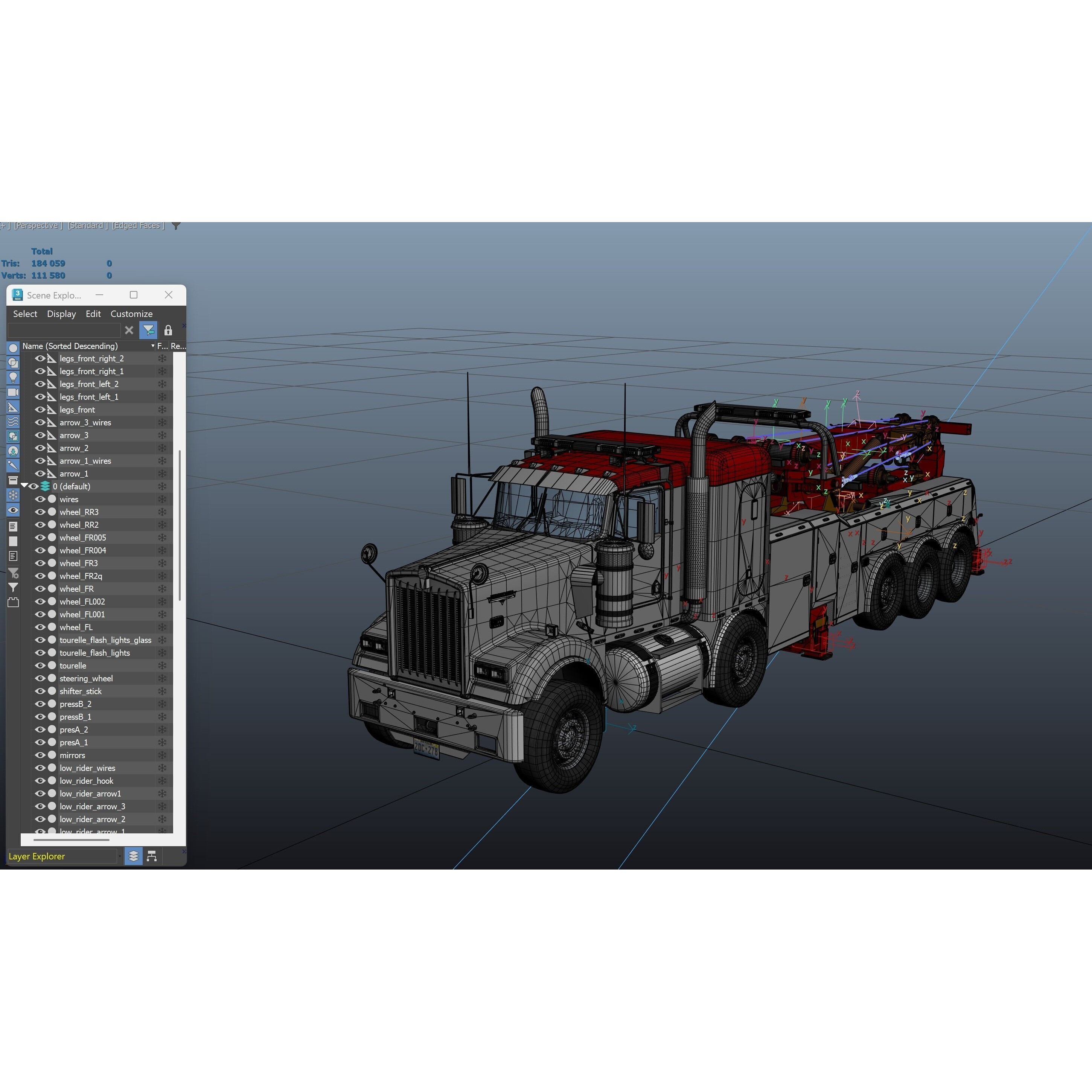 Tweensteer Kenworth W900 Wrecker - Low-Poly Game-Ready 3D Model - View 31