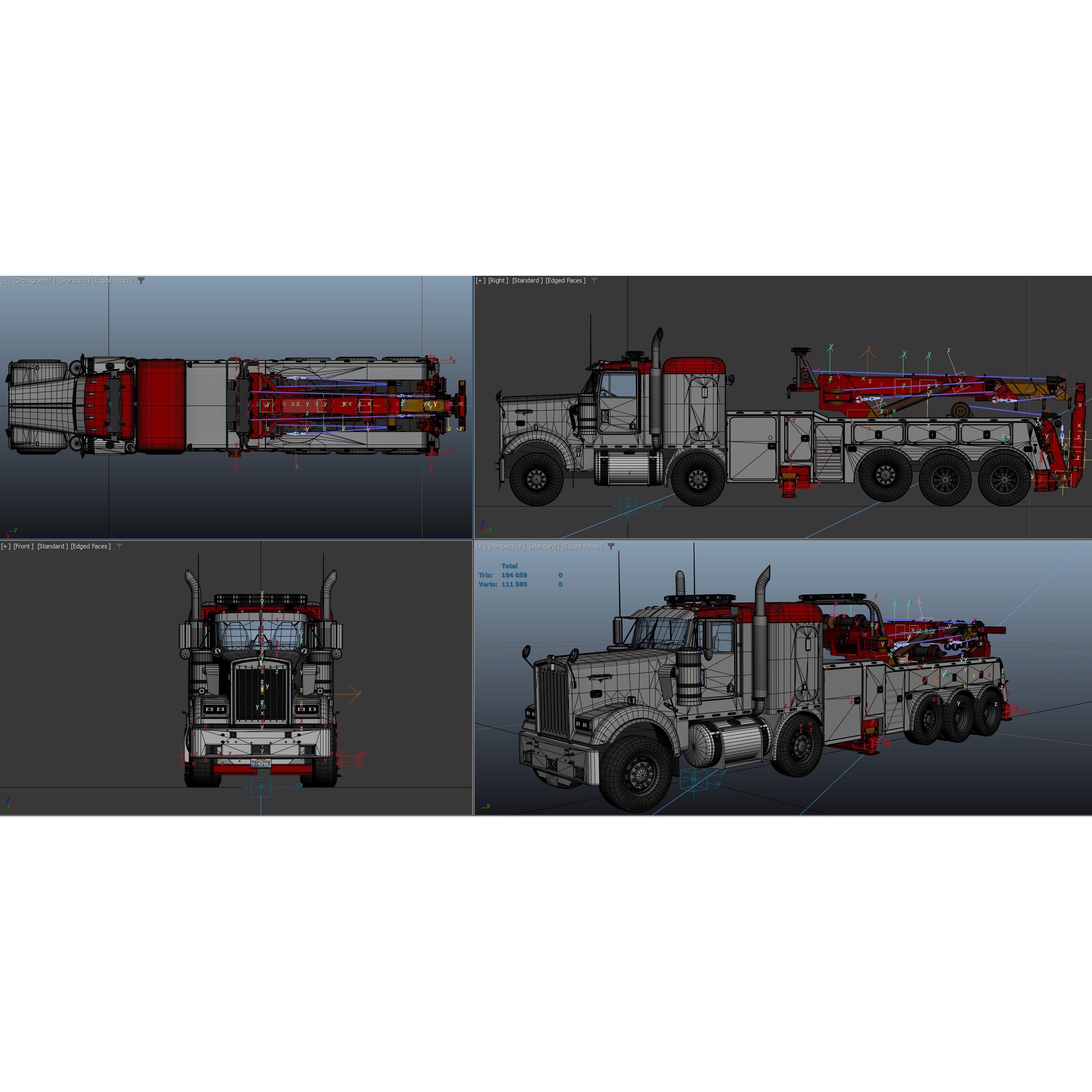 Tweensteer Kenworth W900 Wrecker - Low-Poly Game-Ready 3D Model - View 32