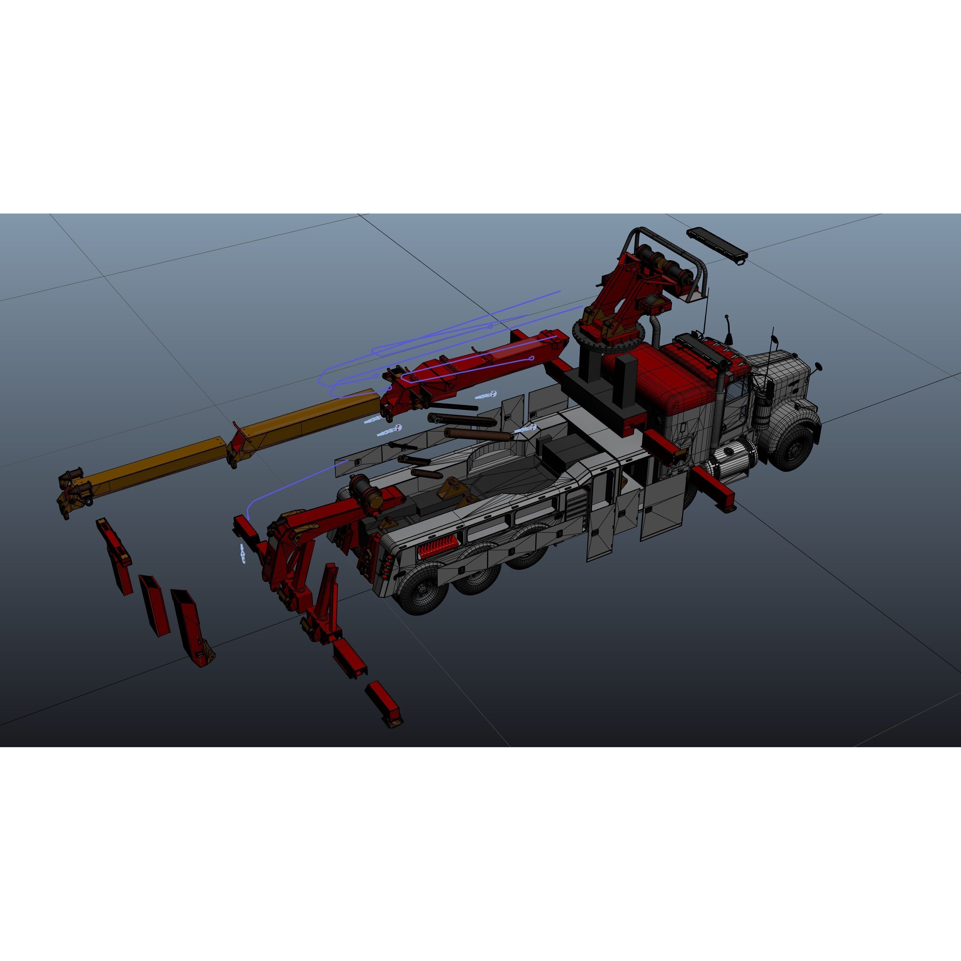 Tweensteer Kenworth W900 Wrecker - Low-Poly Game-Ready 3D Model - View 36