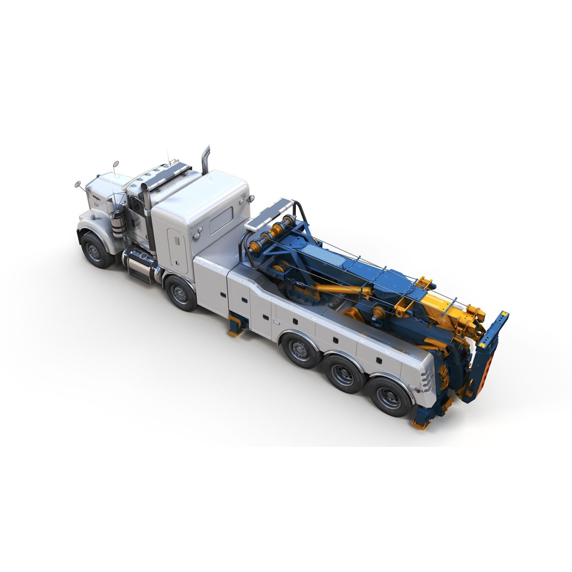 Tweensteer Kenworth W900 Wrecker - Low-Poly Game-Ready 3D Model - View 6