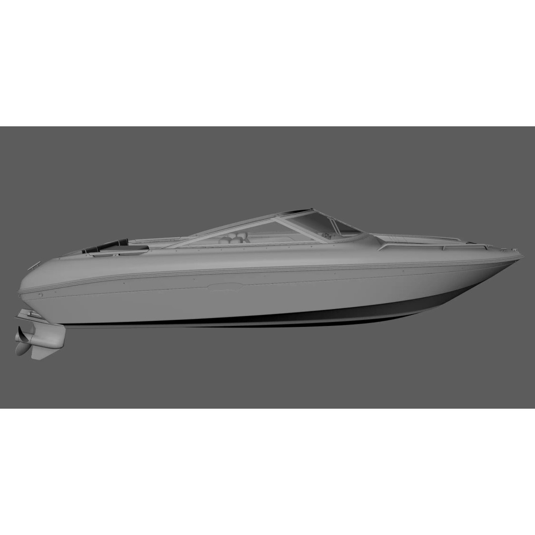 Sea Ray 180 3D Model – High Poly Bowrider Boat, FBX, OBJ - View 3