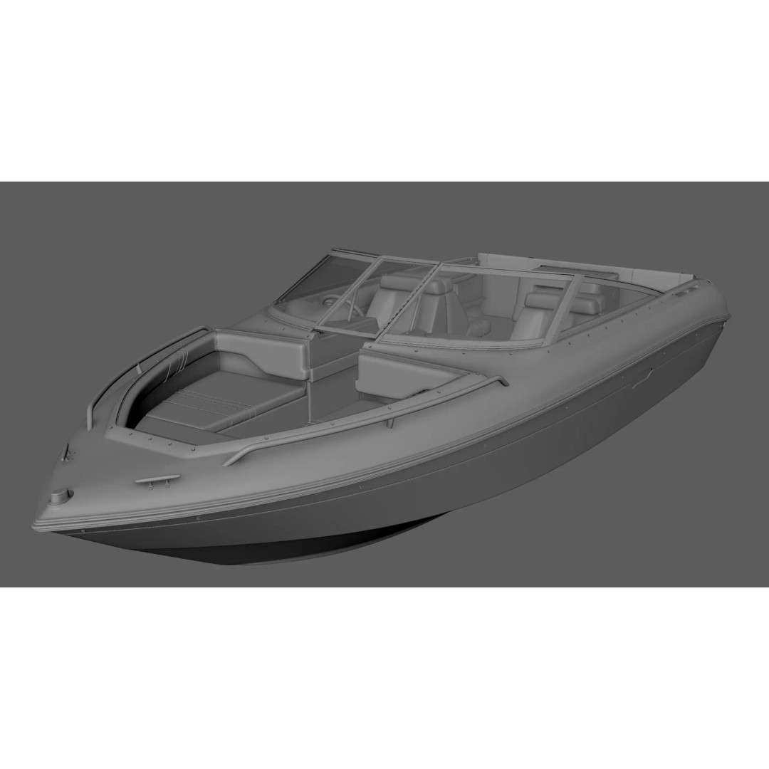 Sea Ray 180 3D Model – High Poly Bowrider Boat, FBX, OBJ - View 4