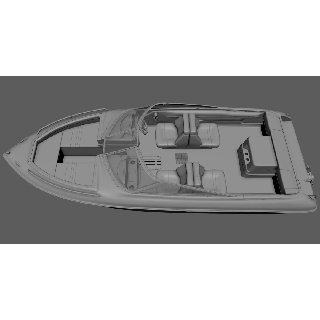 Sea Ray 180 3D Model – High Poly Bowrider Boat, FBX, OBJ - View 6