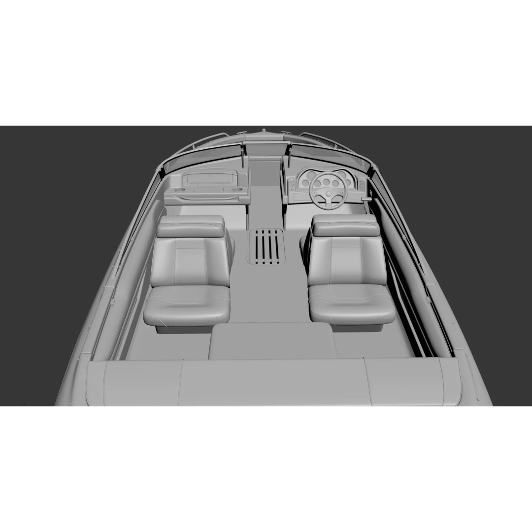 Sea Ray 180 3D Model – High Poly Bowrider Boat, FBX, OBJ - View 8