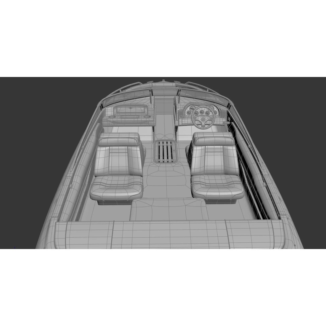 Sea Ray 180 3D Model – High Poly Bowrider Boat, FBX, OBJ - View 9