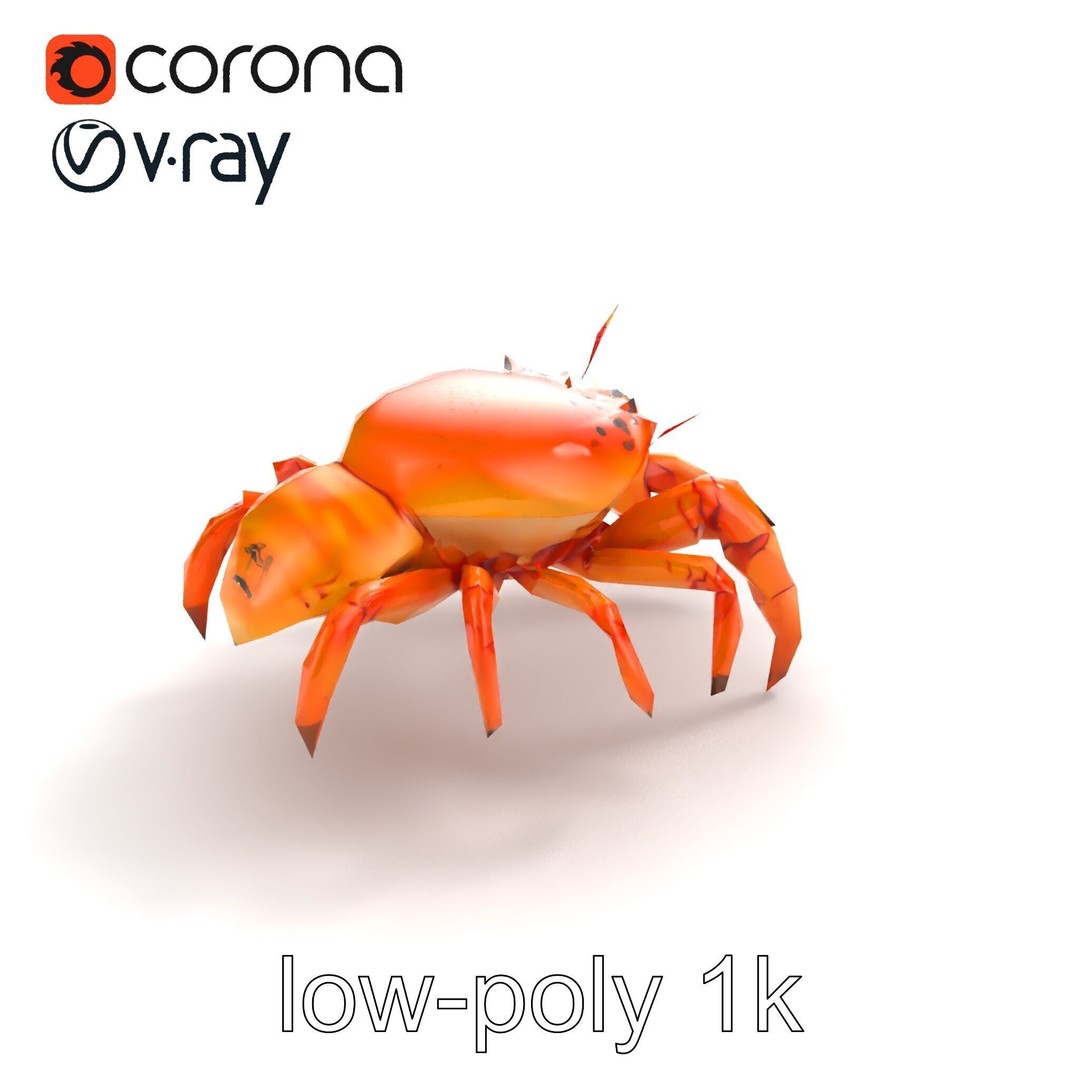 Kamchatka Crab 3D Model – Low Poly PBR Asset for Games and Animation - View 10