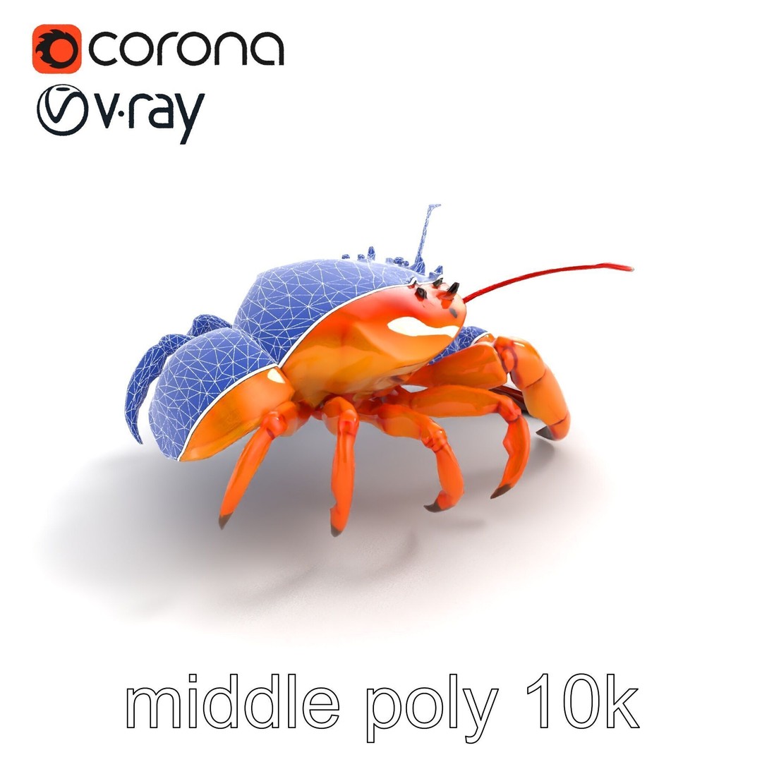 Kamchatka Crab 3D Model – Low Poly PBR Asset for Games and Animation - View 14