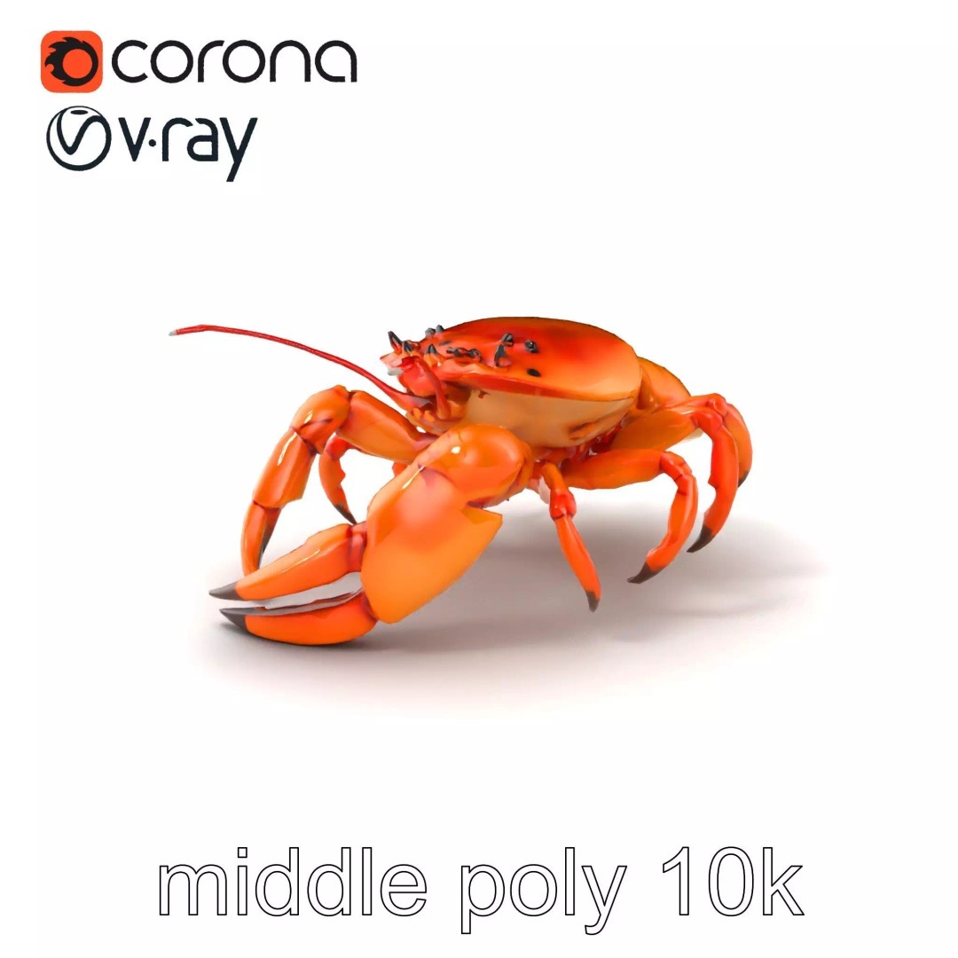 Kamchatka Crab 3D Model – Low Poly PBR Asset for Games and Animation - View 2