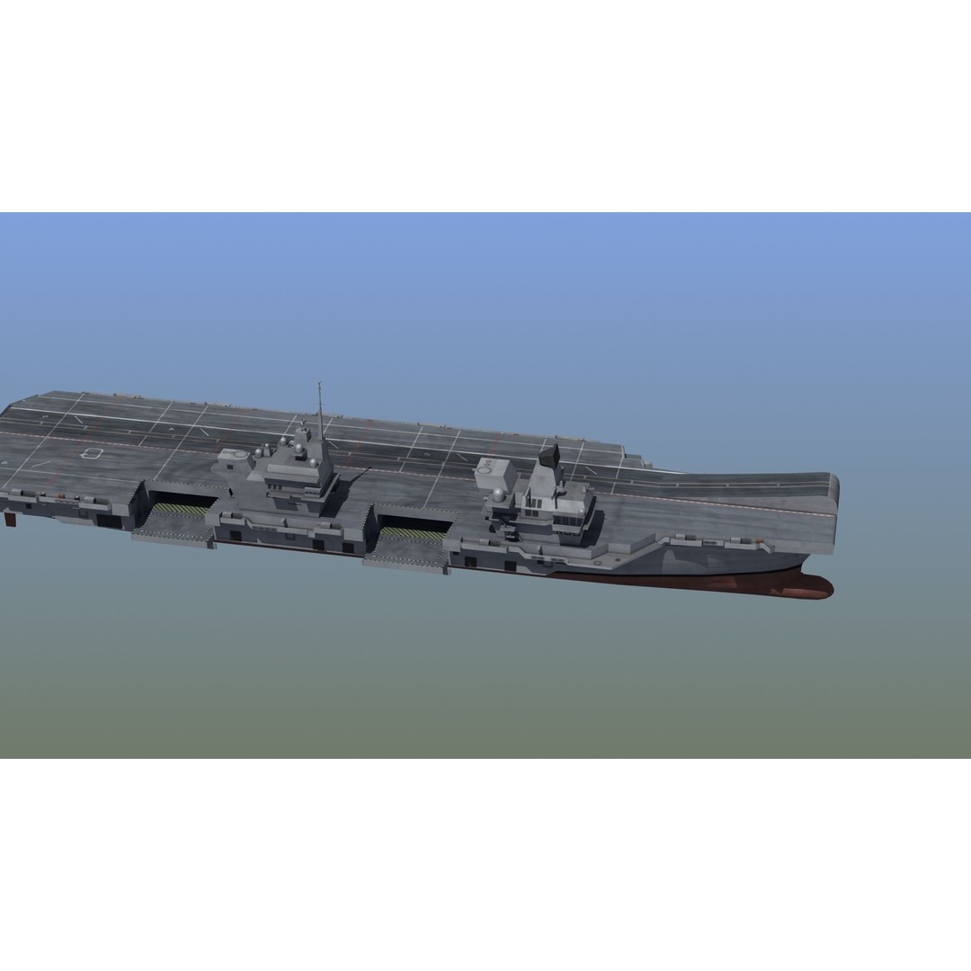 Queen Elizabeth Class Carrier 3D Model – Military Watercraft, FBX, PBR - View 12