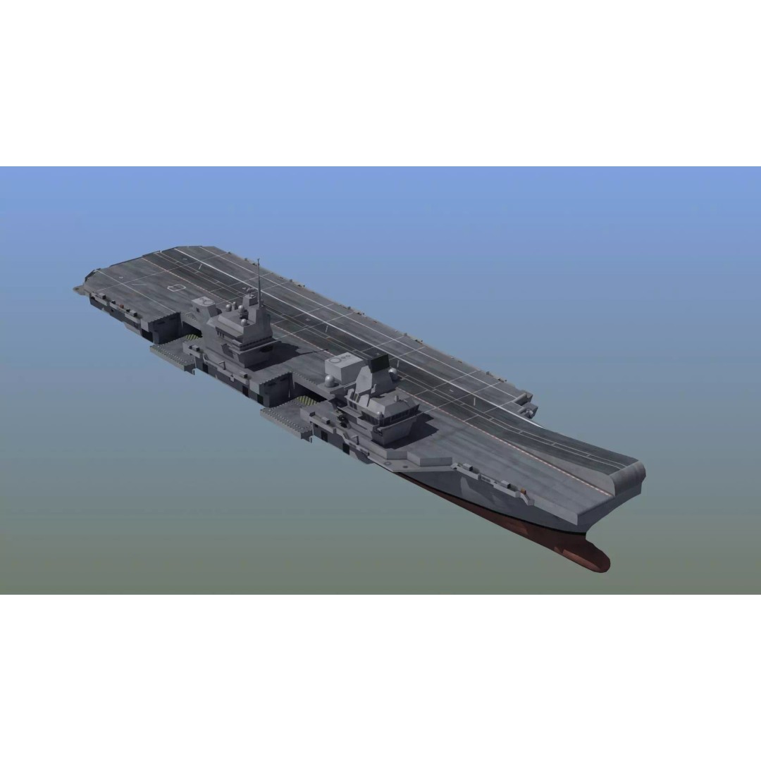 Queen Elizabeth Class Carrier 3D Model – Military Watercraft, FBX, PBR - View 2