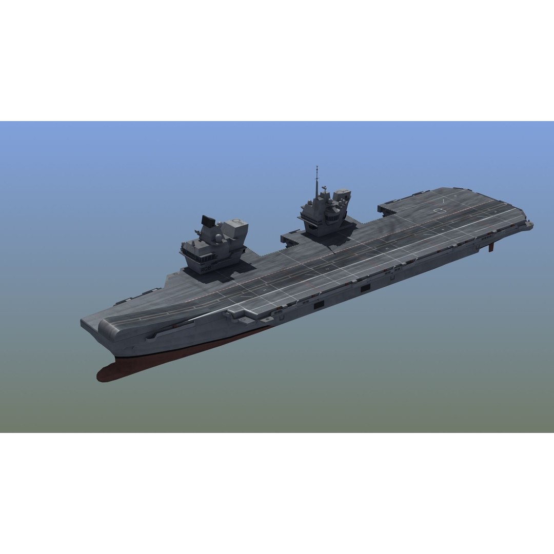 Queen Elizabeth Class Carrier 3D Model – Military Watercraft, FBX, PBR - View 3