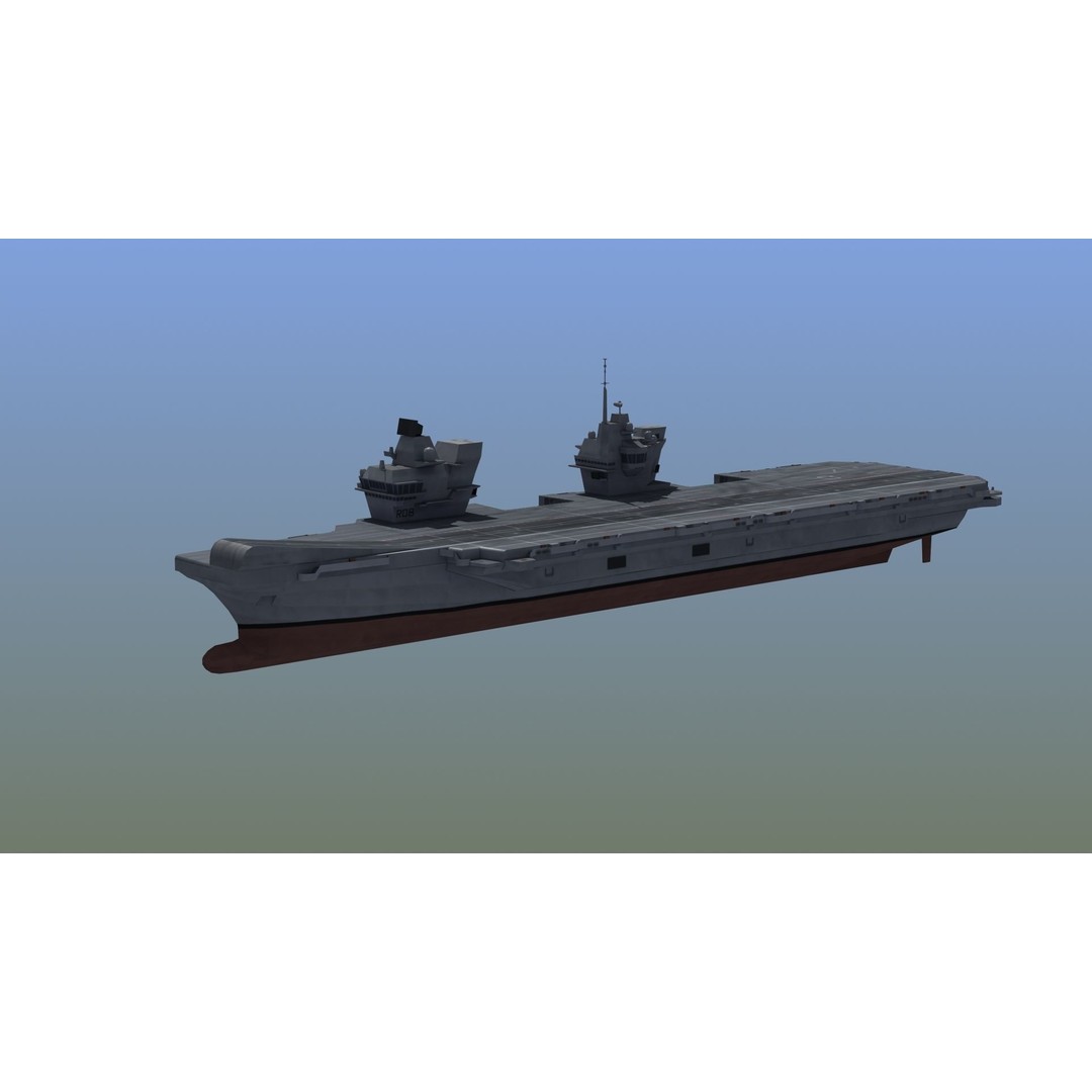 Queen Elizabeth Class Carrier 3D Model – Military Watercraft, FBX, PBR - View 7