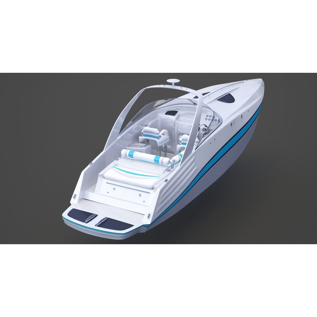 Motor Boat 3D Model – Photorealistic Watercraft for Animation - View 13