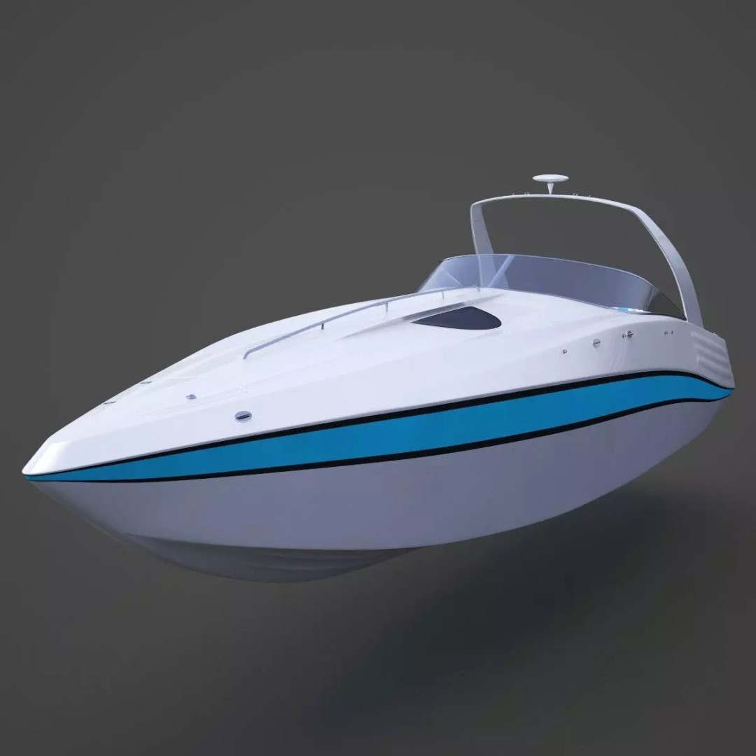 Motor Boat 3D Model – Photorealistic Watercraft for Animation - View 2