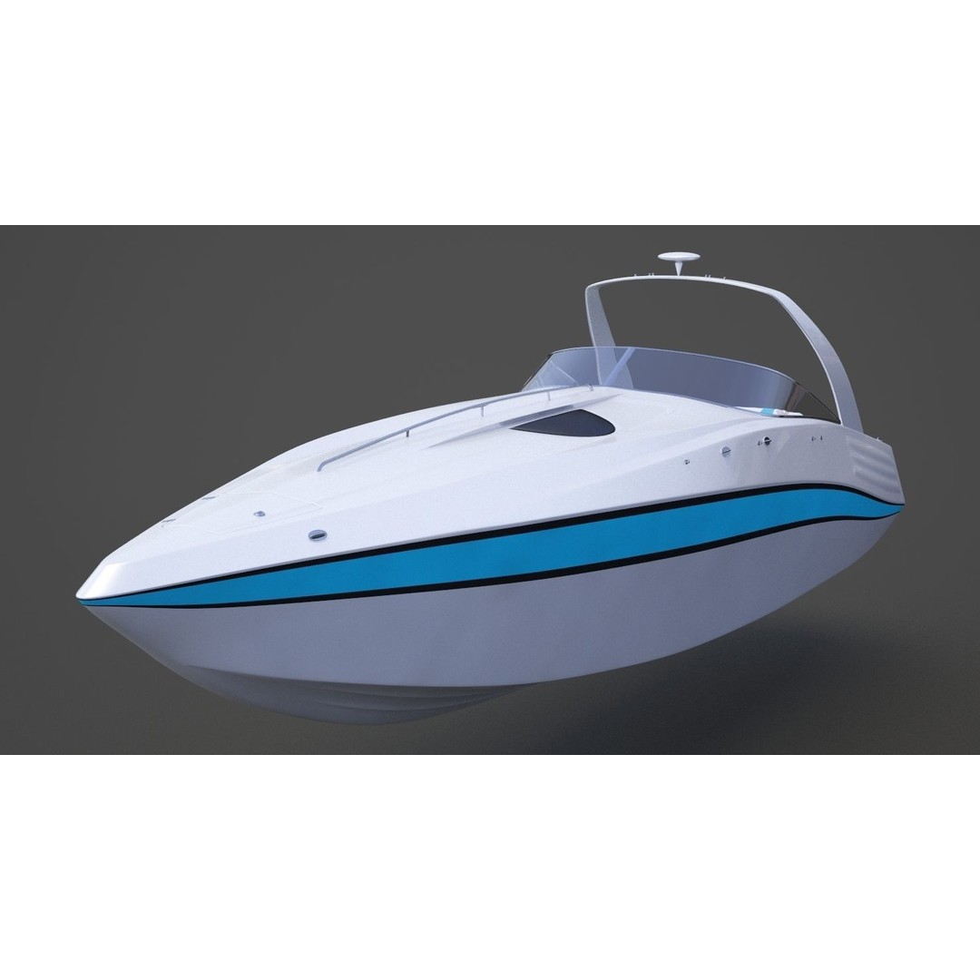 Motor Boat 3D Model – Photorealistic Watercraft for Animation - View 3