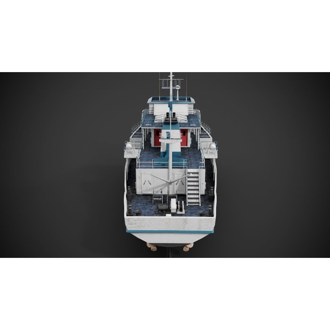 Supply Vessel 3D Model – Industrial Watercraft with PBR Textures, FBX - View 11