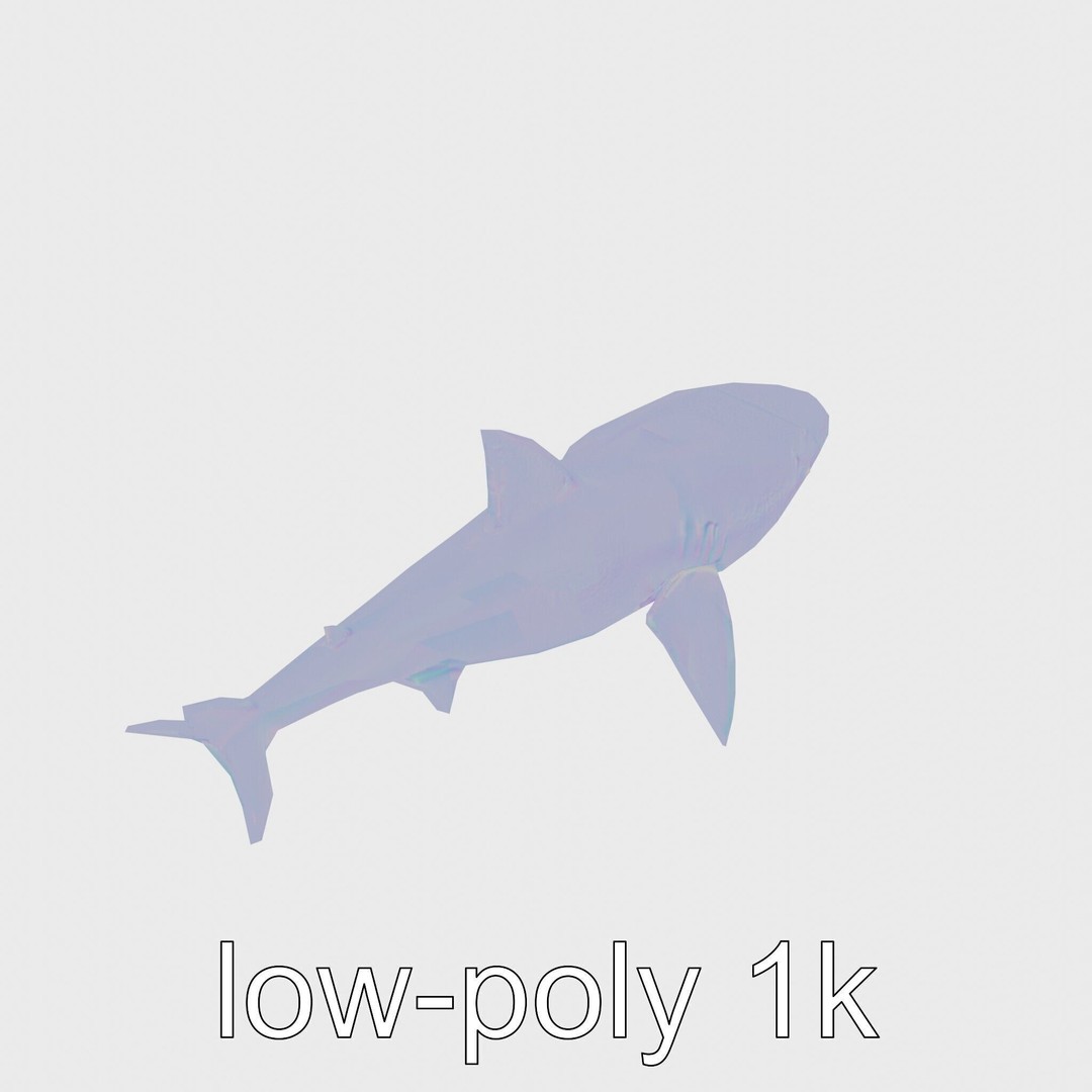 Sawshark 3D Model – Low Poly PBR Asset for Games and Rendering - View 15