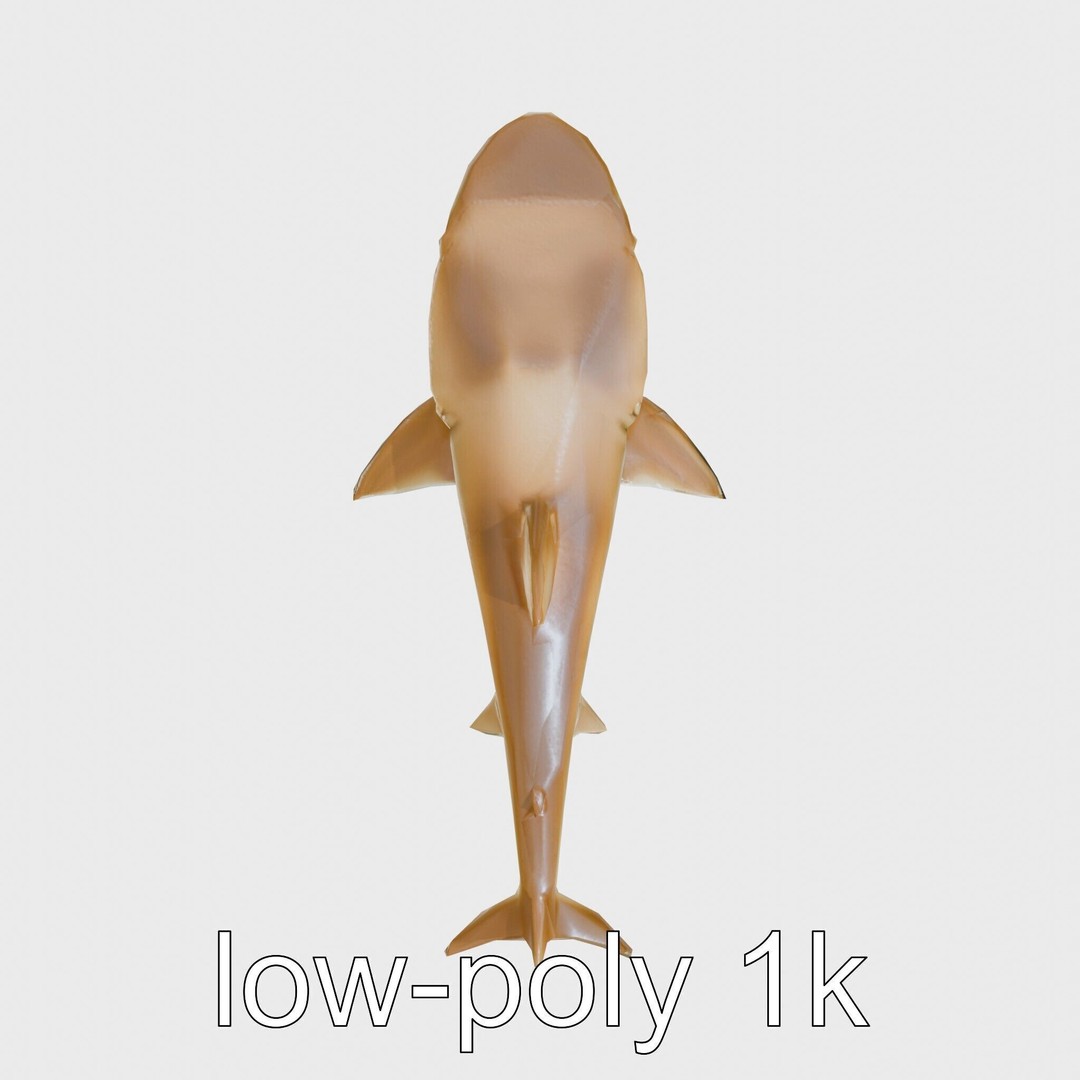 Sawshark 3D Model – Low Poly PBR Asset for Games and Rendering - View 17