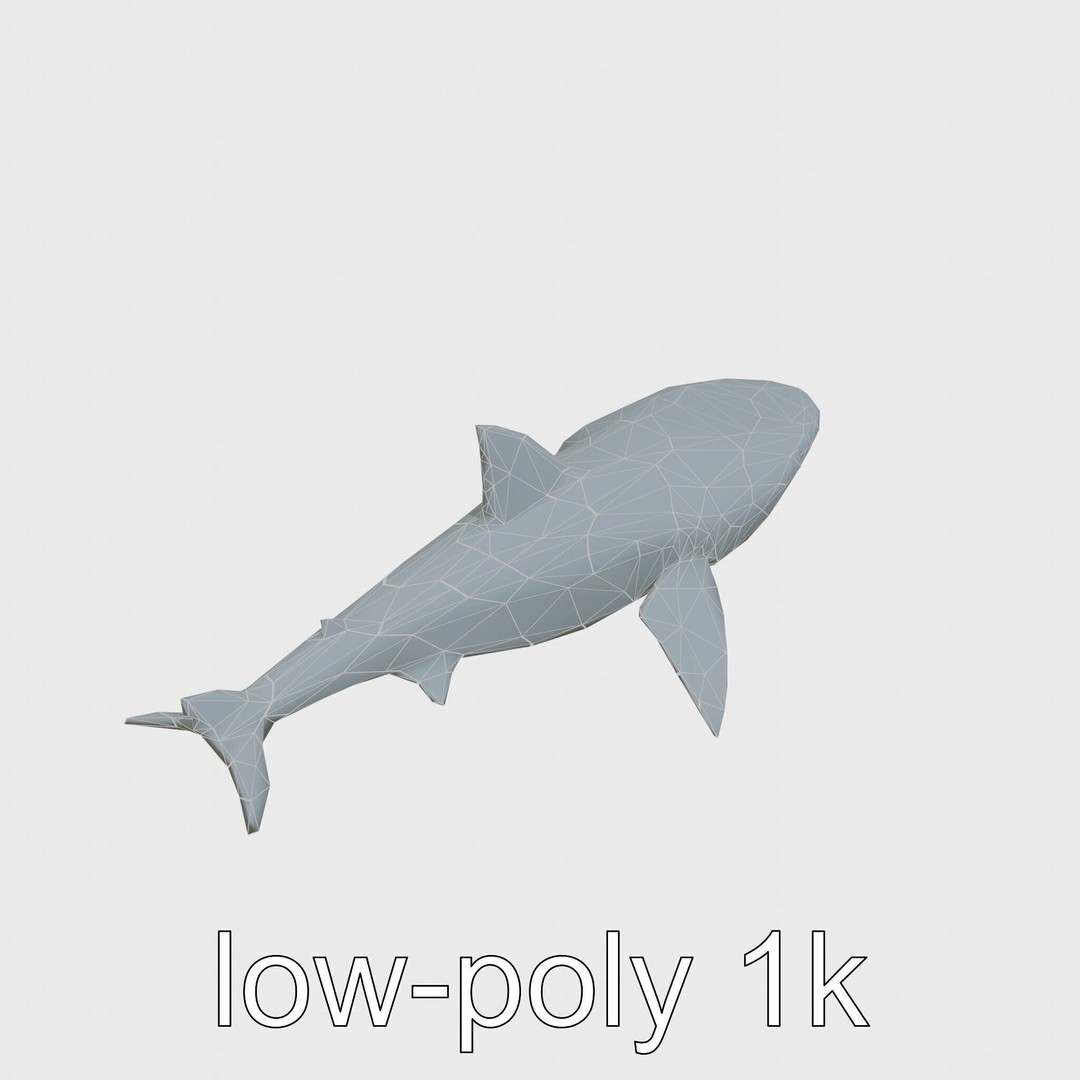 Sawshark 3D Model – Low Poly PBR Asset for Games and Rendering - View 18