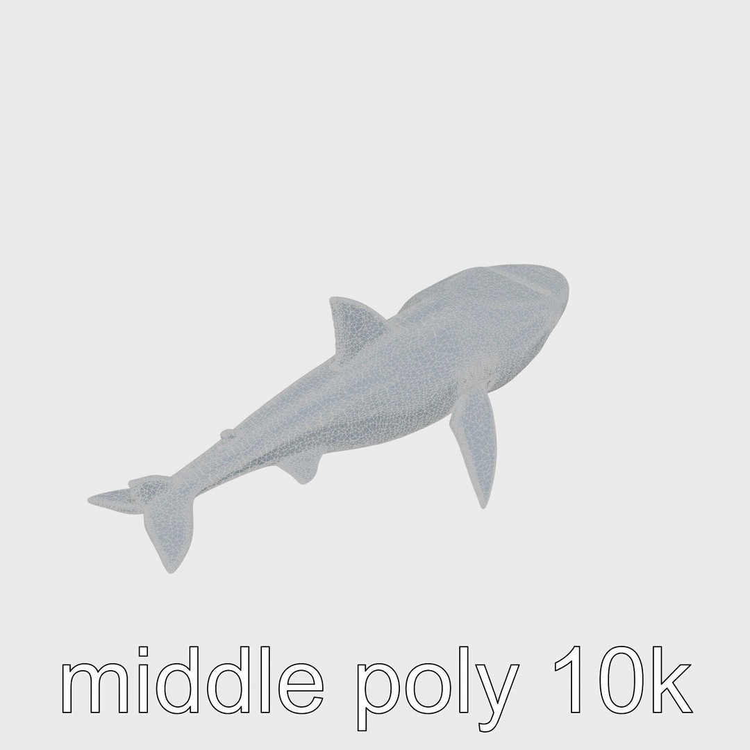 Sawshark 3D Model – Low Poly PBR Asset for Games and Rendering - View 19