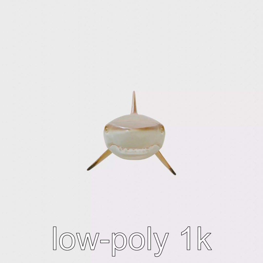 Sawshark 3D Model – Low Poly PBR Asset for Games and Rendering - View 2